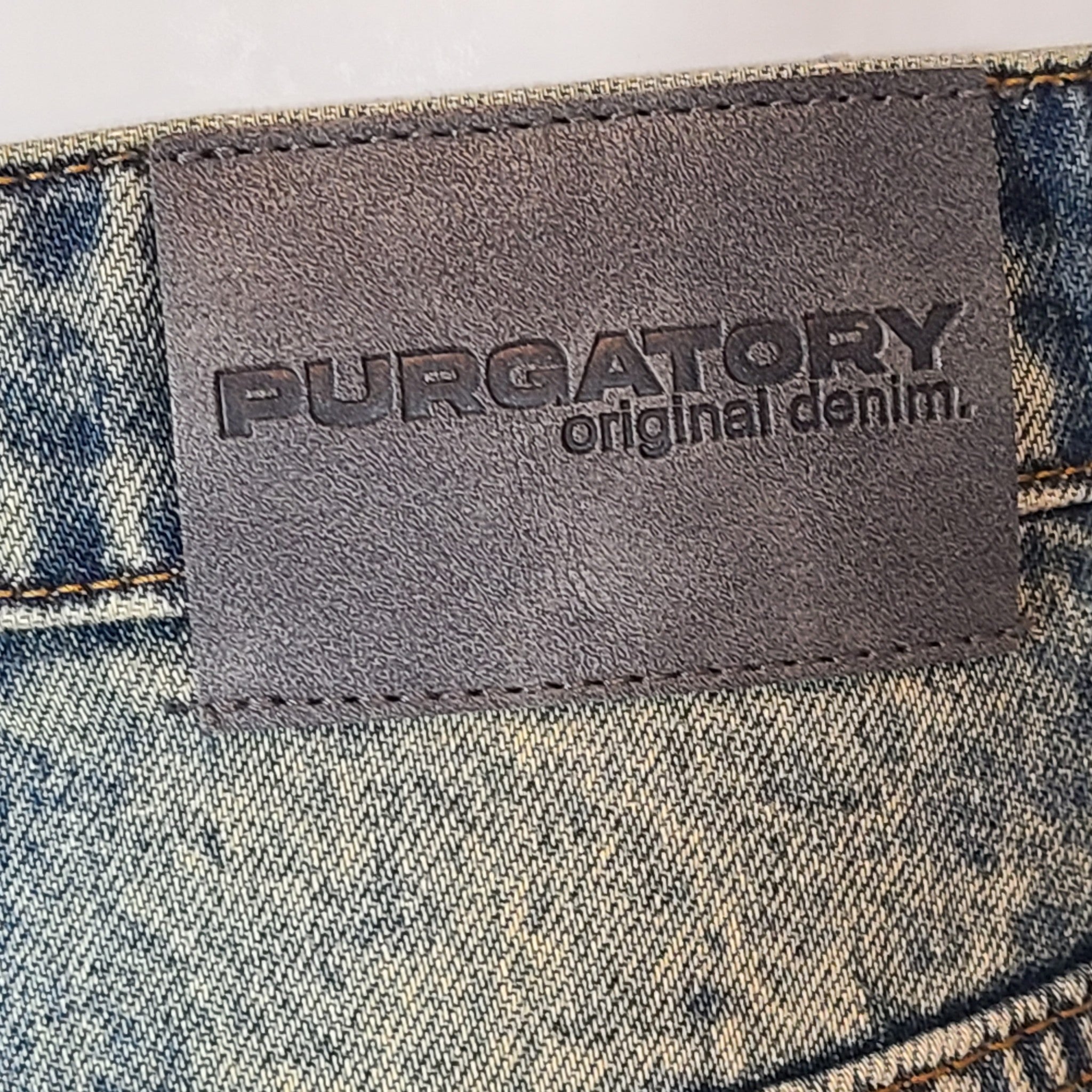 Purgatory Men's Star Raver Denim In Ice Jeans Loose Fit Distressed Blue Sz 32