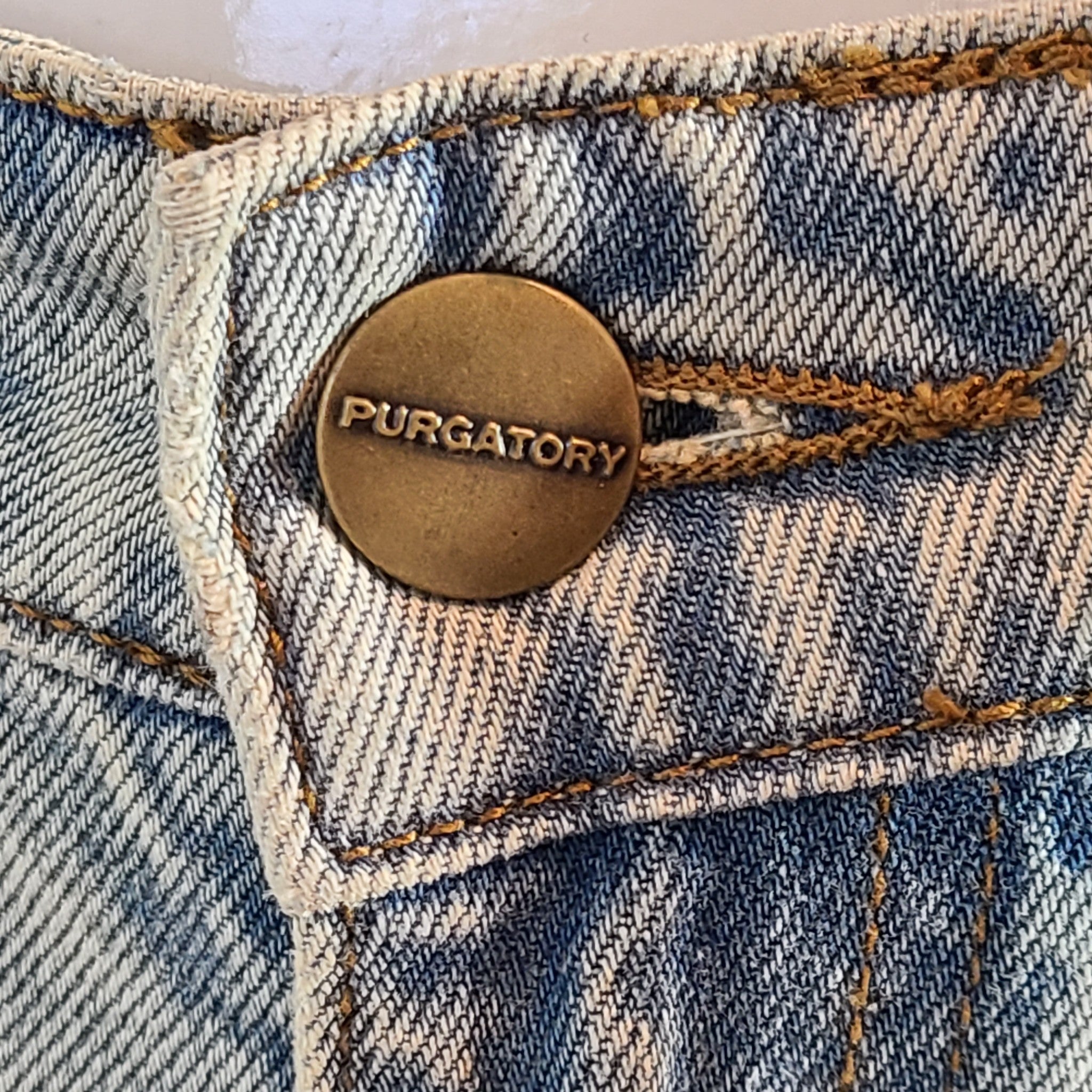 Purgatory Men's Star Raver Denim In Ice Jeans Loose Fit Distressed Blue Sz 32