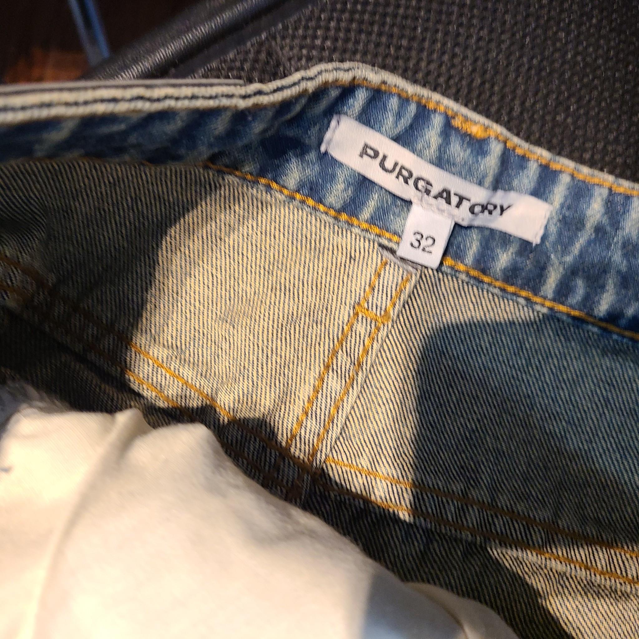 Purgatory Men's Star Raver Denim In Ice Jeans Loose Fit Distressed Blue Sz 32
