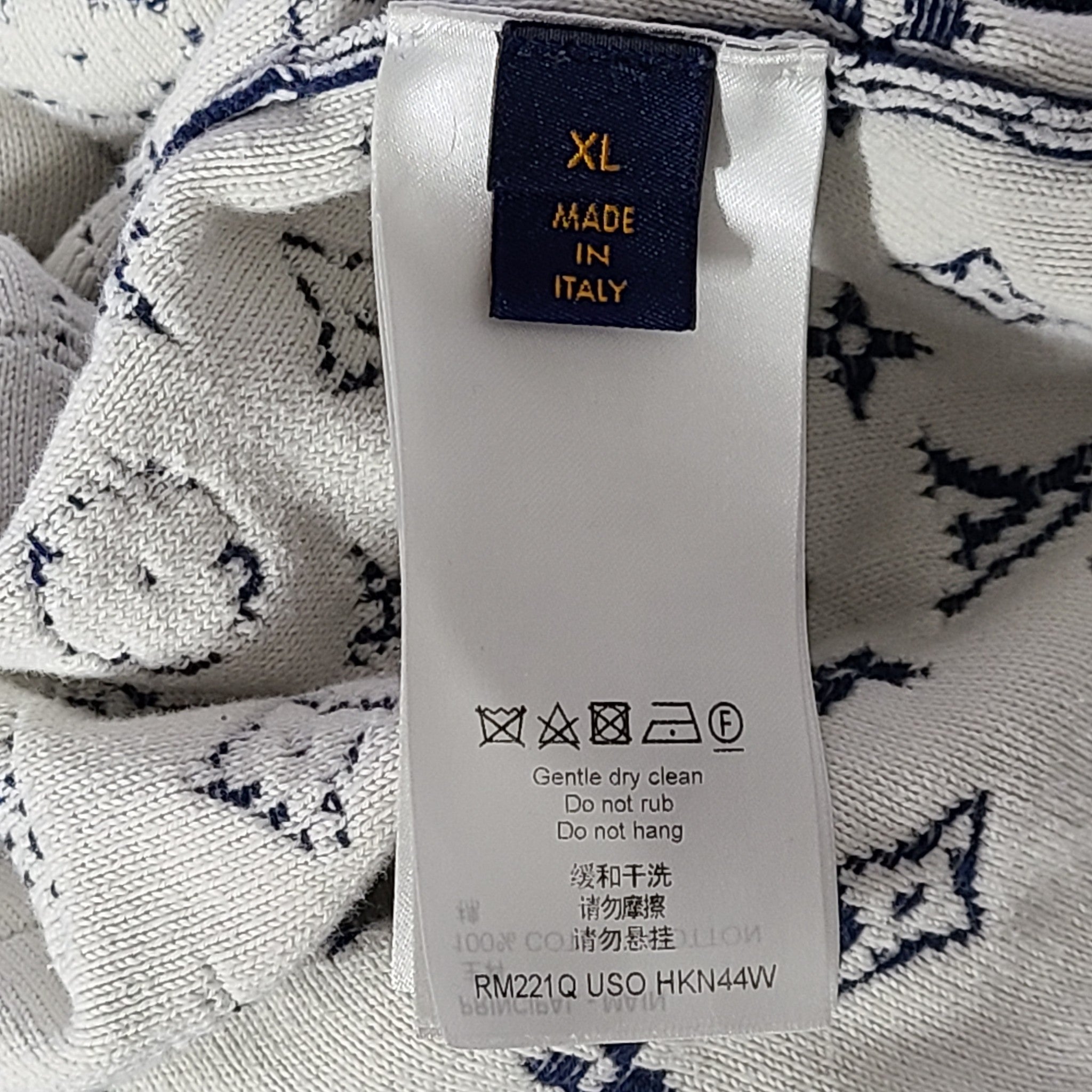 Auth Louis Vuitton Monogram Gradient Cotton Sweater Crewneck Knit HKN44W Blue