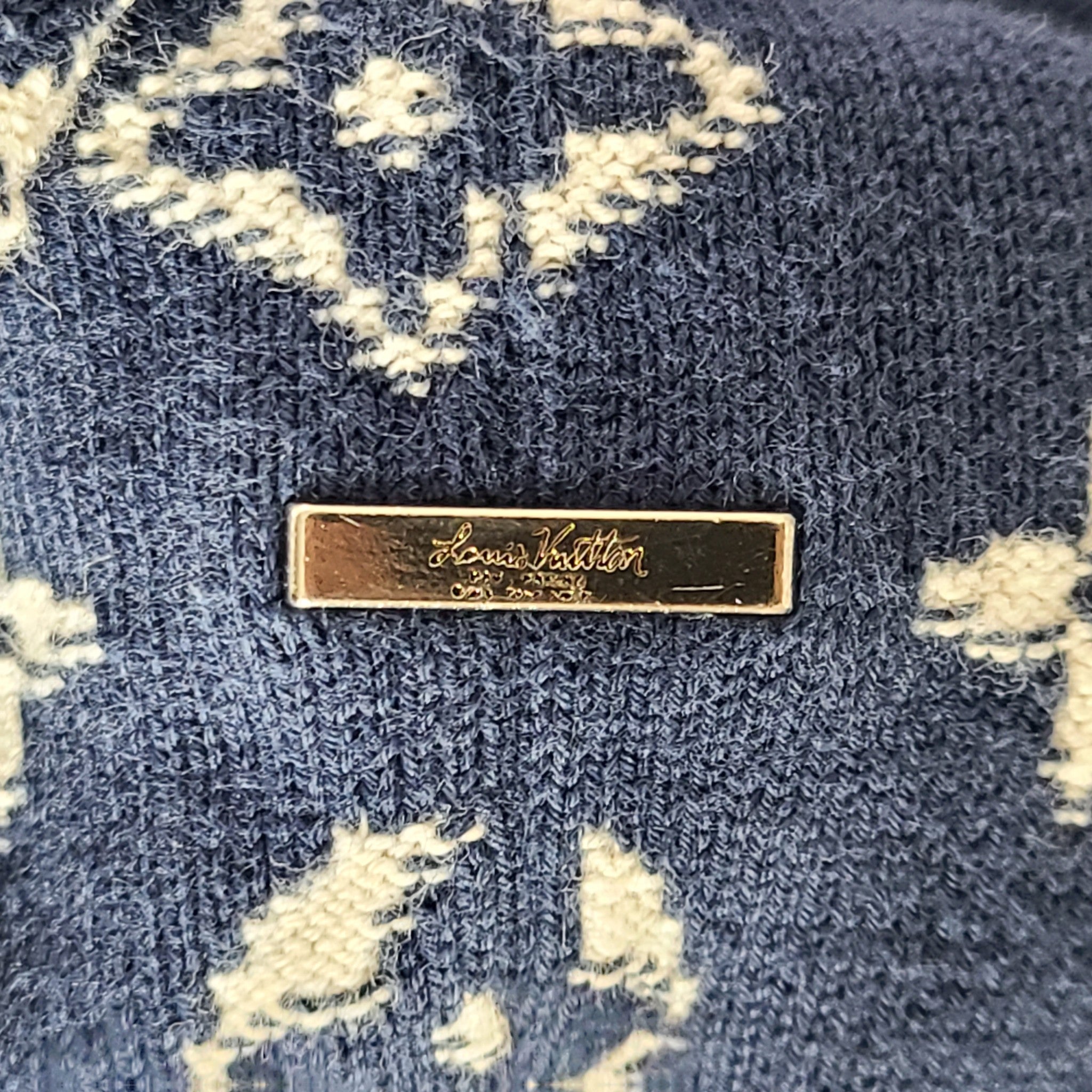 Auth Louis Vuitton Monogram Gradient Cotton Sweater Crewneck Knit HKN44W Blue