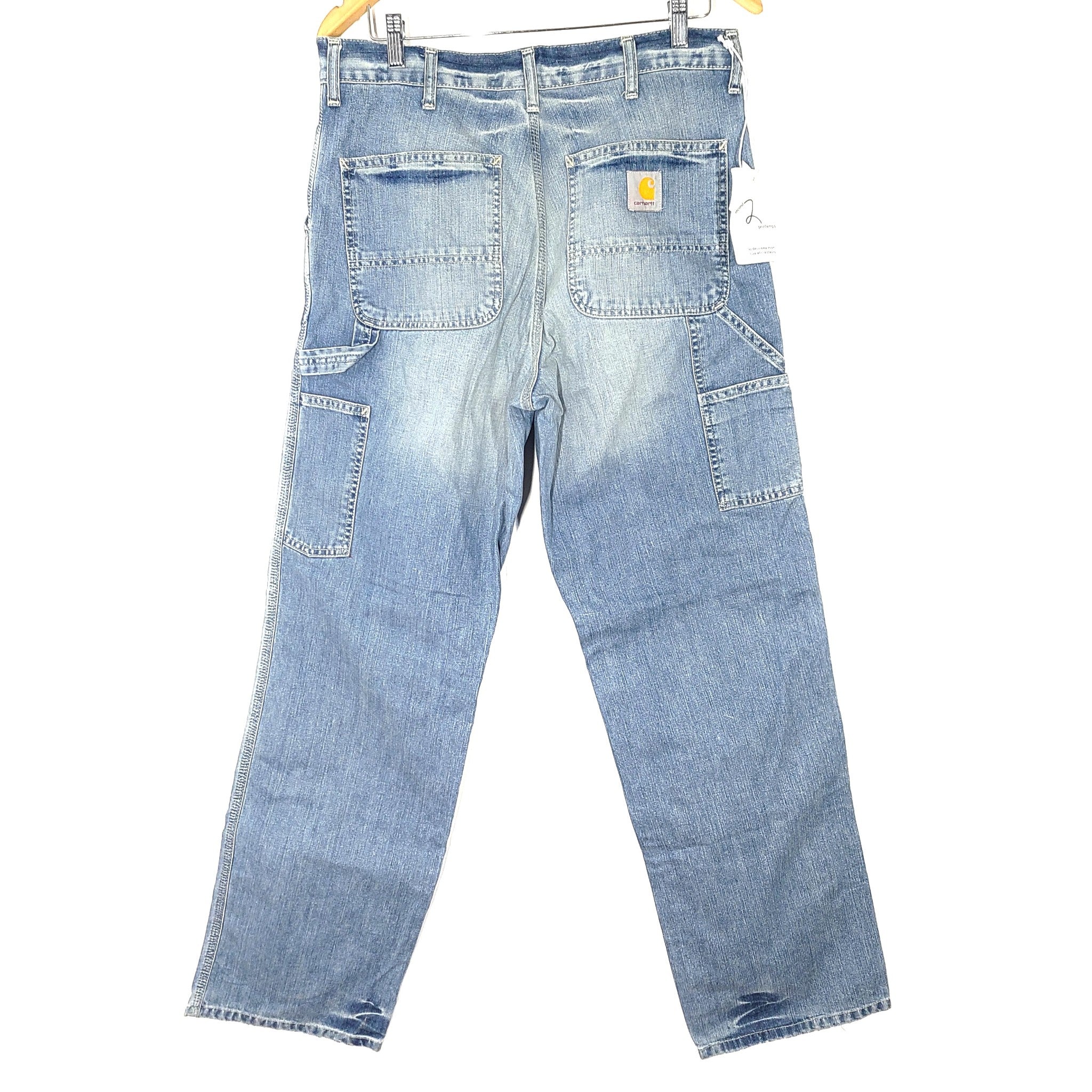 Carhartt Men's Single Knee Pant Denim Relaxed Straight Jeans Blue Sz 31x 34