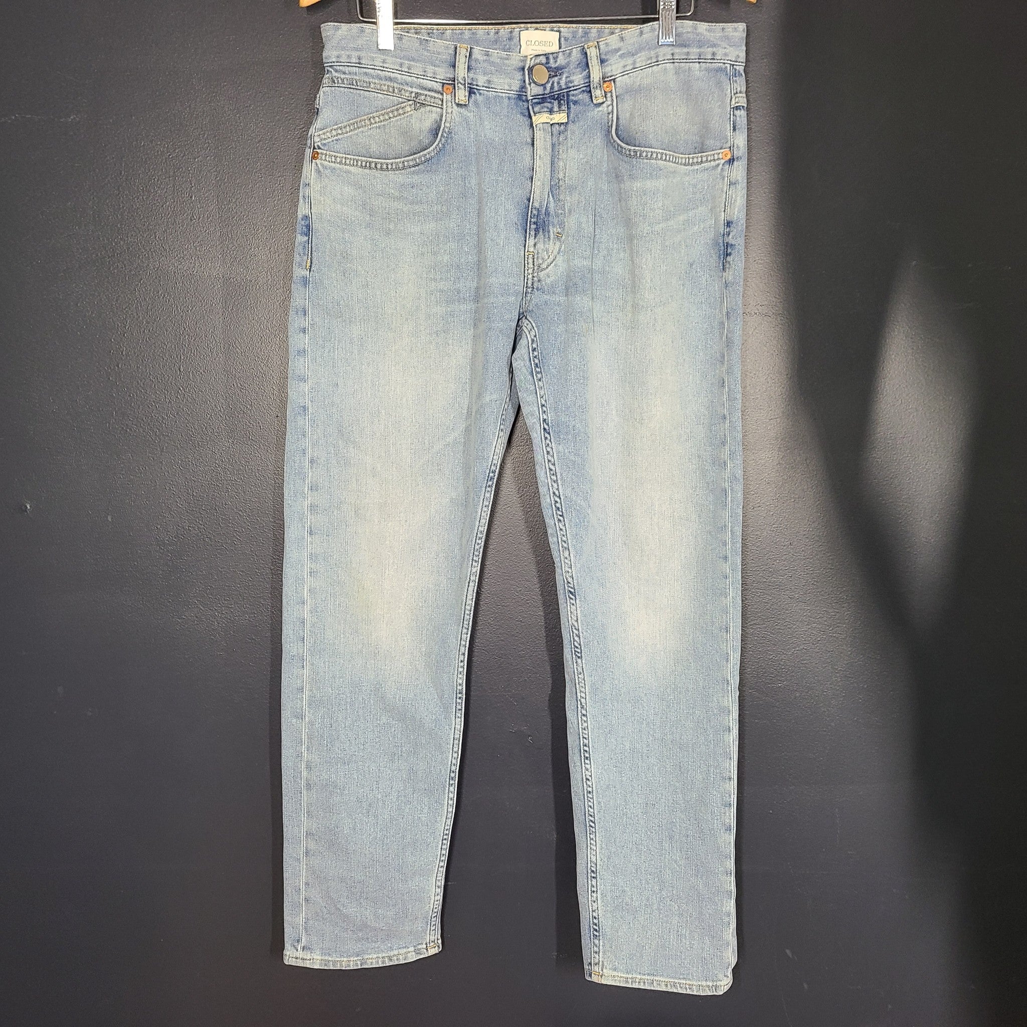 Closed Men's Cooper True Pants Stretch Jeans Straight Cut Light Blue Sz 33