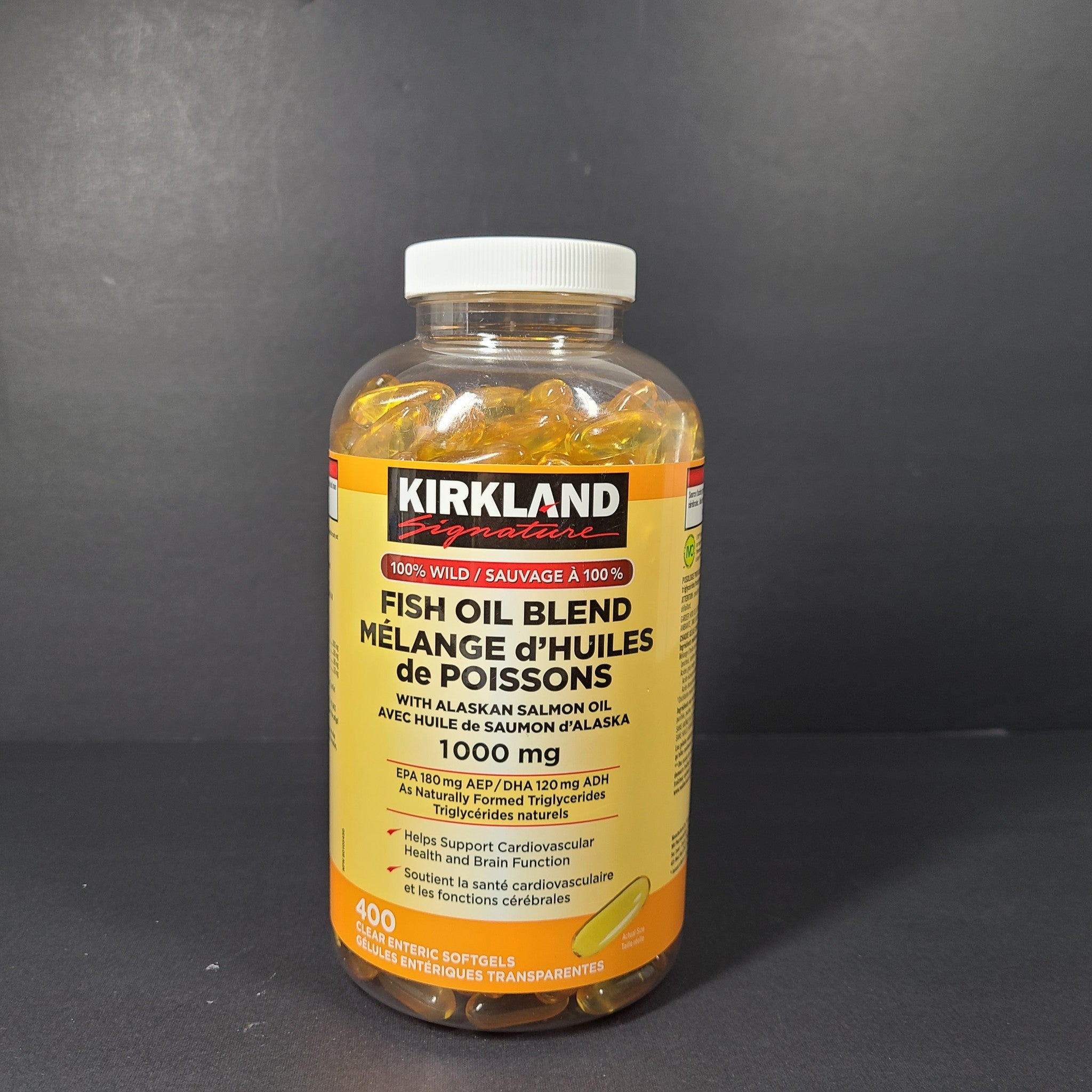 400 Ct Kirkland 100% Wild Fish Oil Blend with Alaskan Salmon Oil 1000mg 05/28