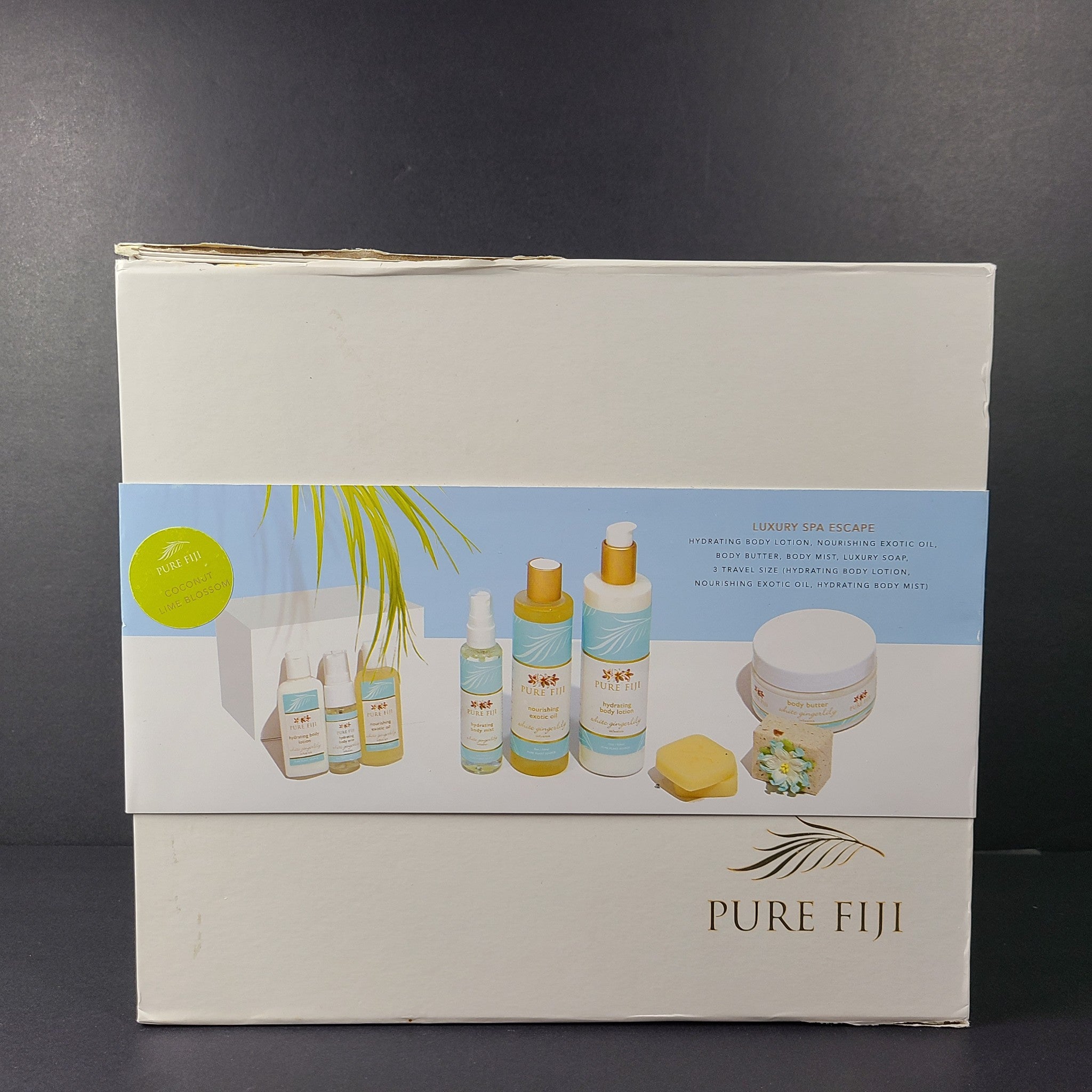Pure Fiji Luxury Spa Escape Gift Box Self-Care Package Body Coconut Lime
