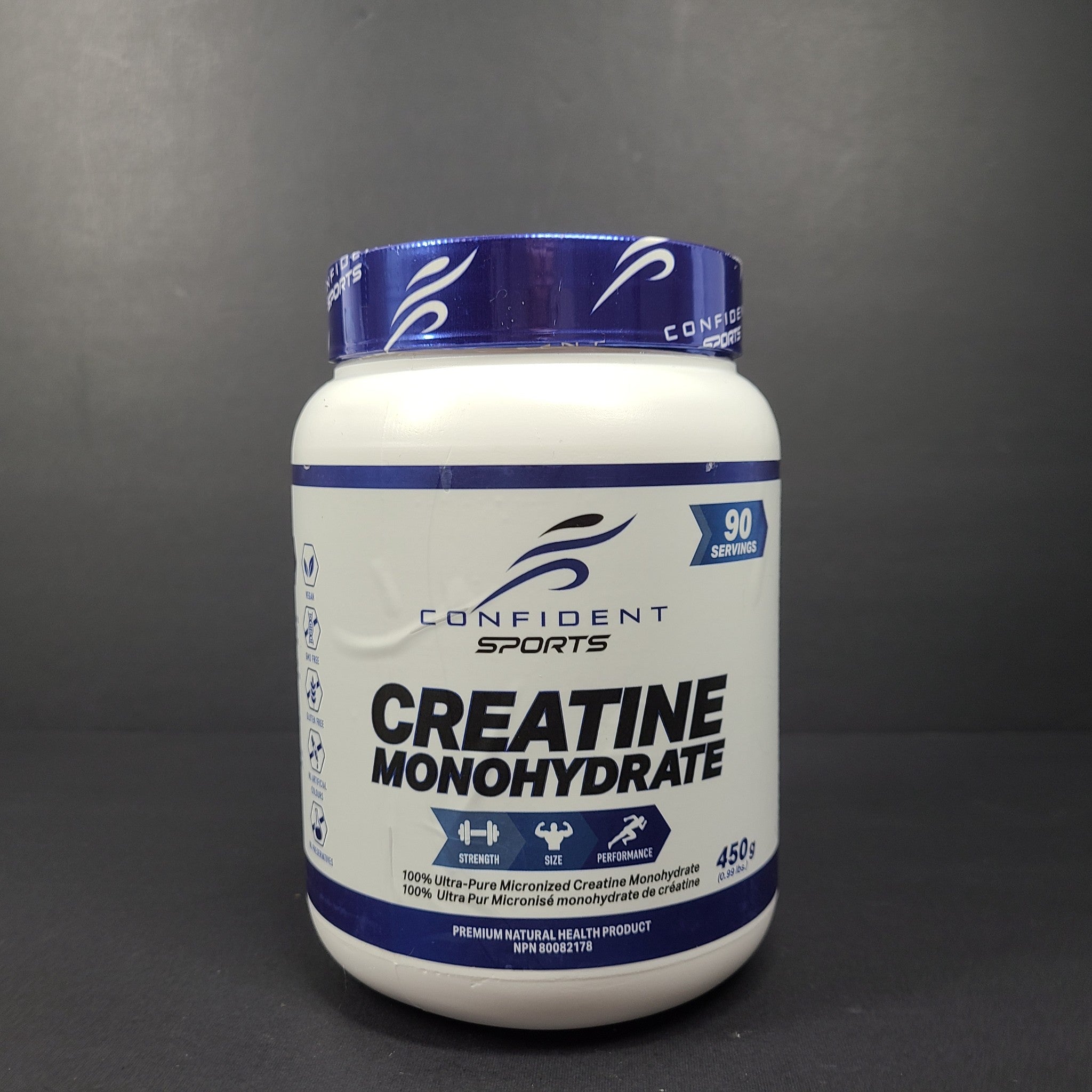Confident Sports Creatine Monohydrate Ultra-Pure Micronized 90 Servings