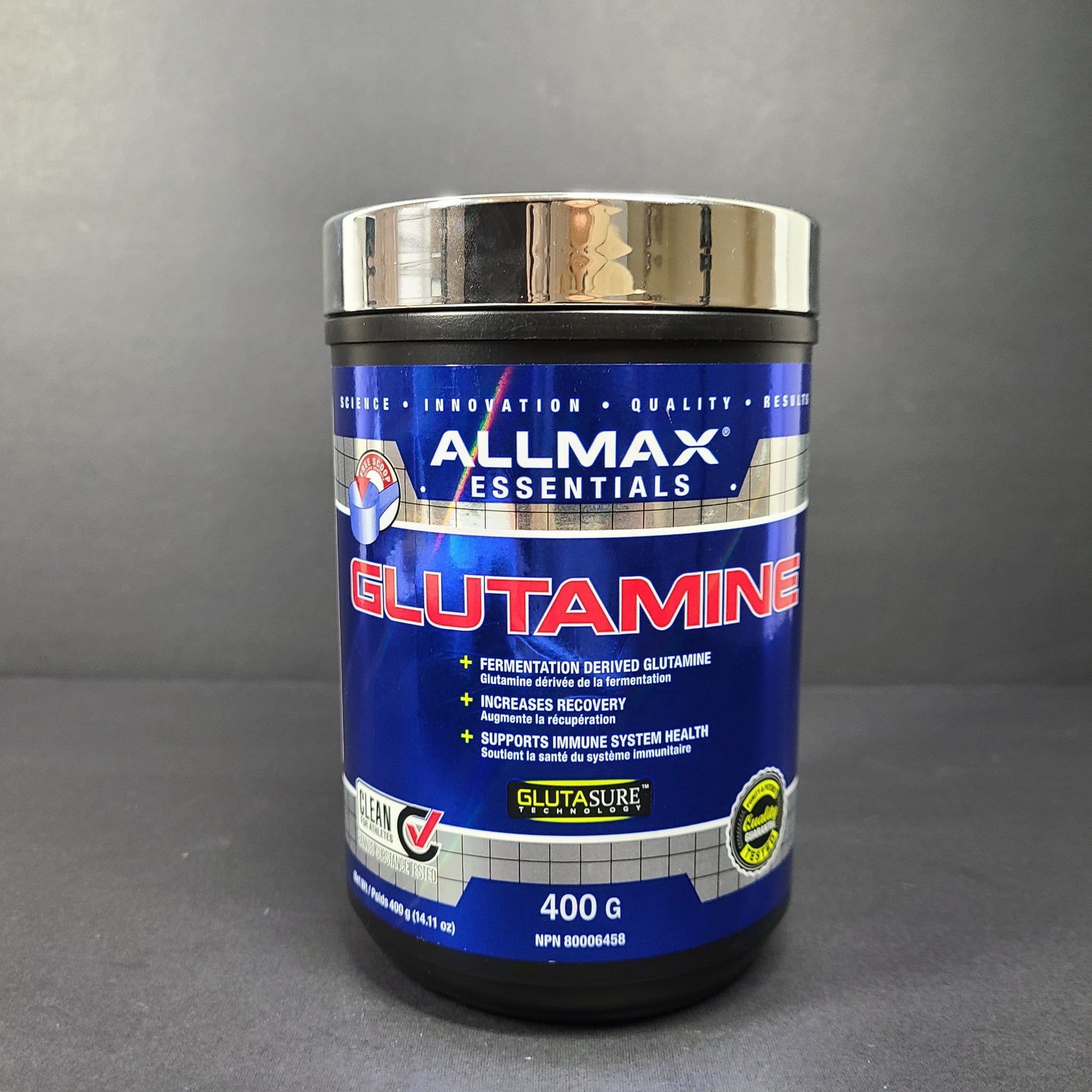 Allmax Glutamine Powder Muscle Recovery Formula Gluten Free 14oz 8/26