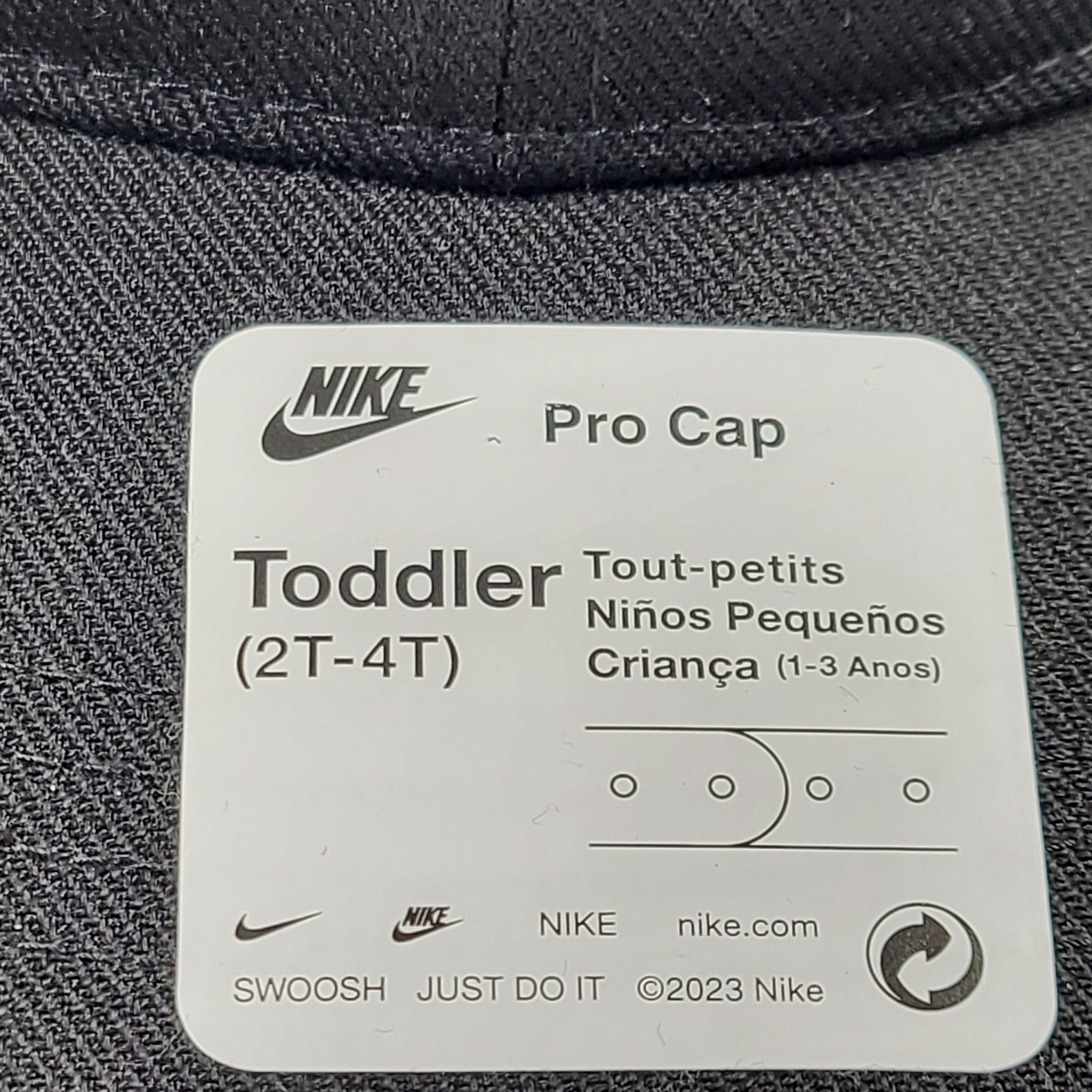 Nike Toddler Pro Adjustable Hat Baseball Cap 2560-023 Dri-Fit Black 2-4 Y
