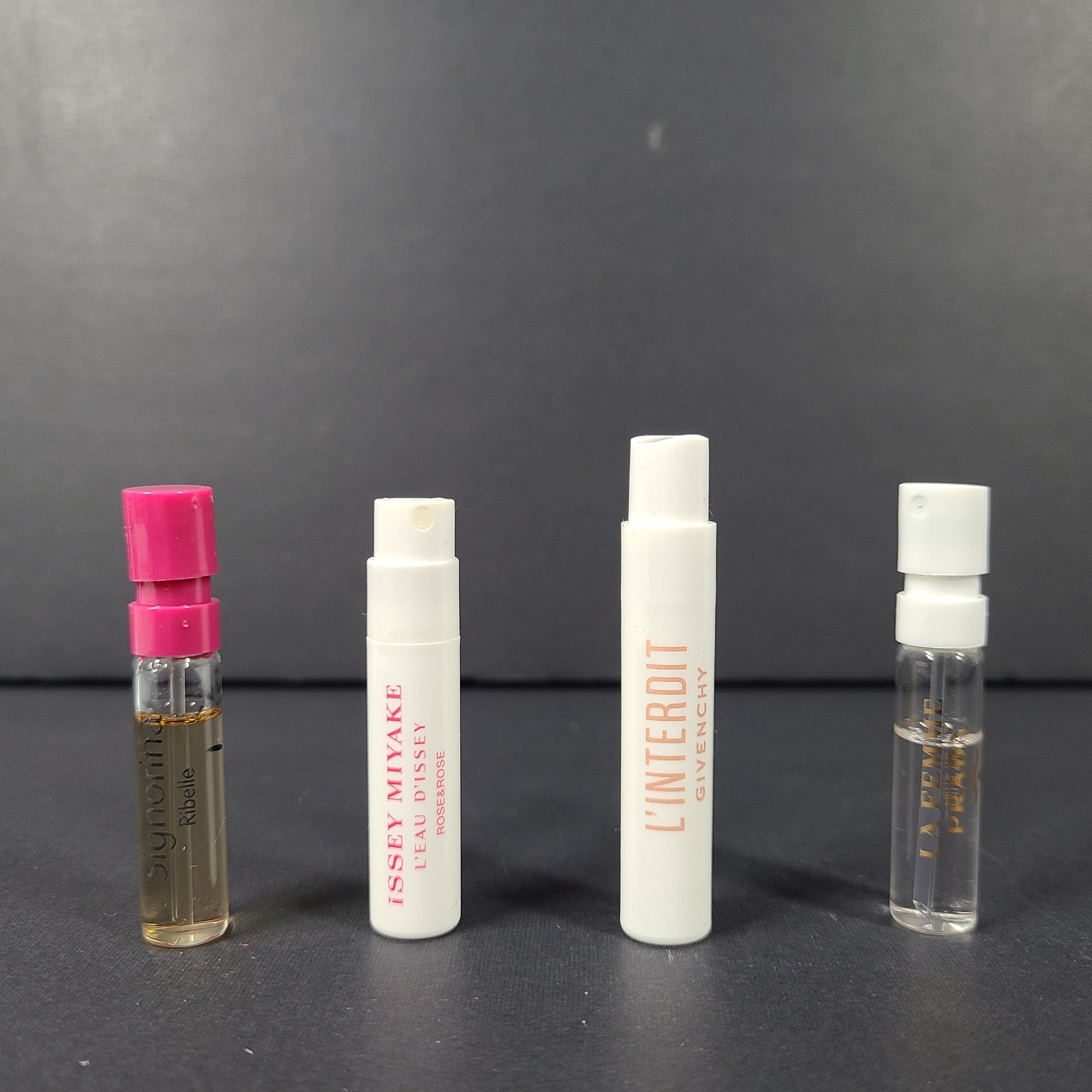4x 0.05mL Fragrances for Her Salvatore Ferragamo, Prada, Givenchy, Issey Miyake