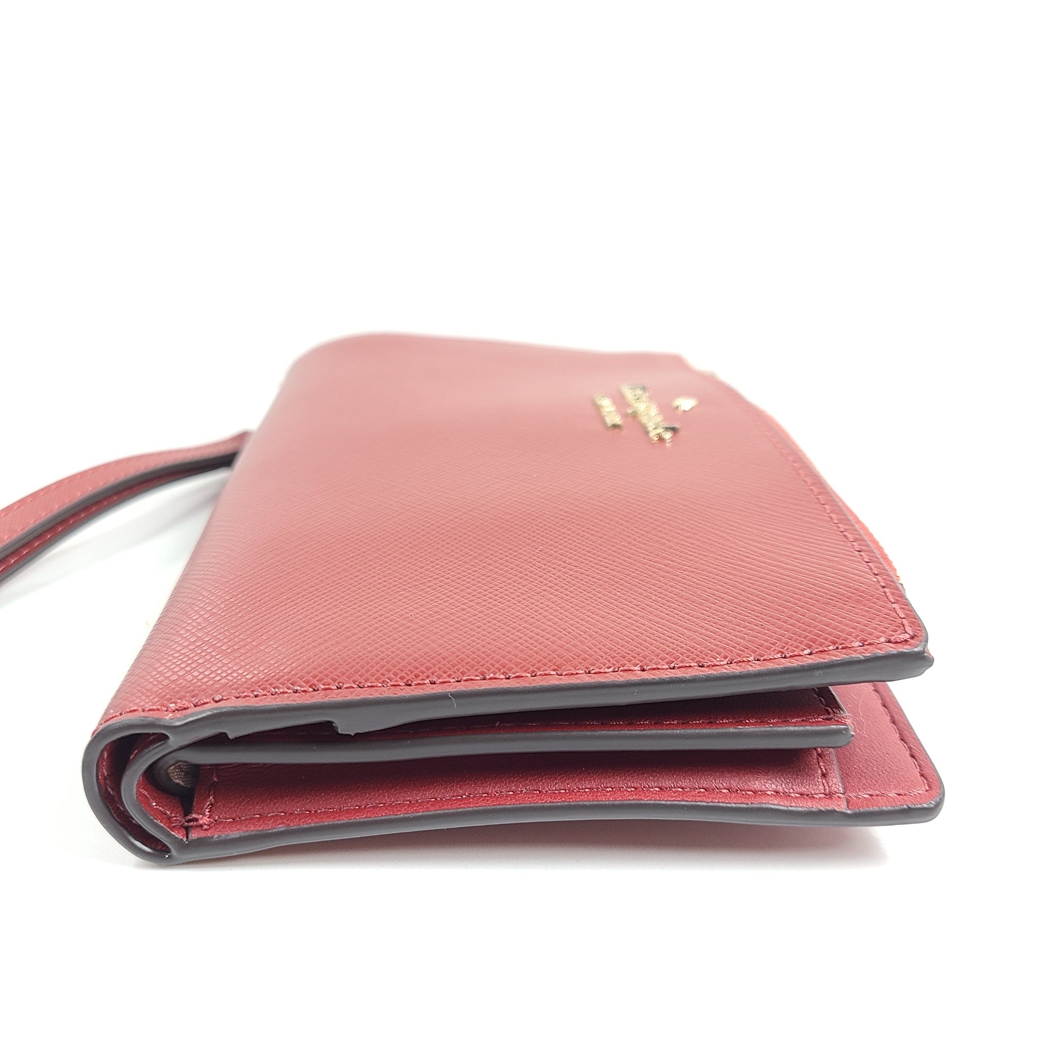 Kate Spade Staci Phone Wallet Wristlet Saffiano Leather Burgundy