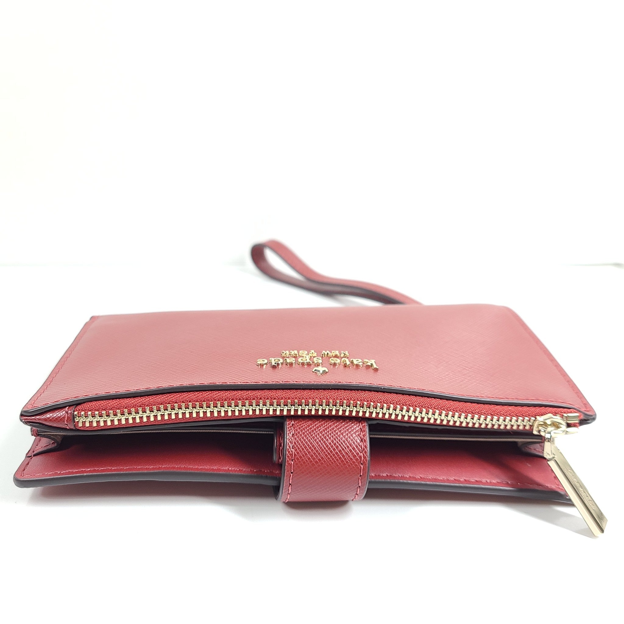 Kate Spade Staci Phone Wallet Wristlet Saffiano Leather Burgundy