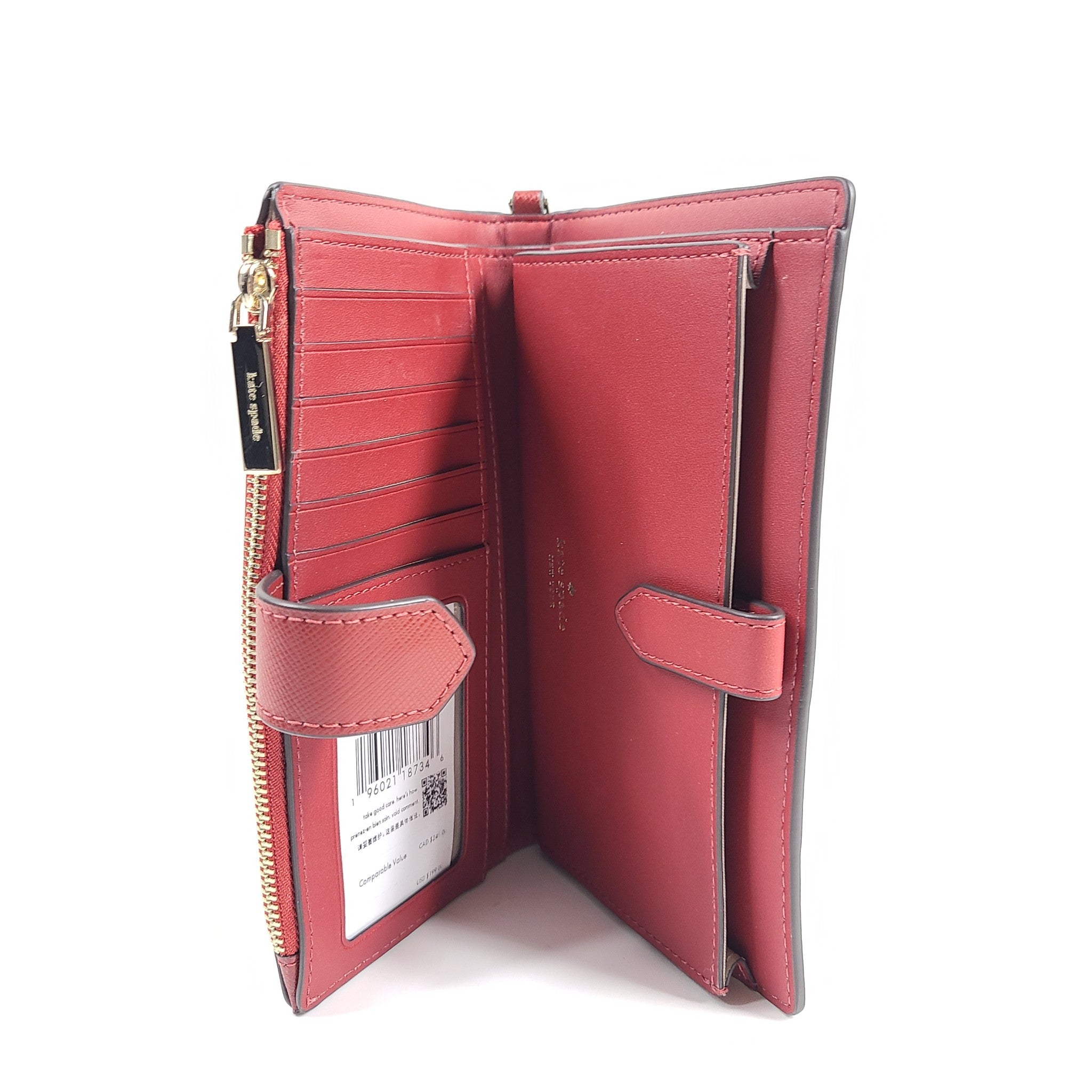 Kate Spade Staci Phone Wallet Wristlet Saffiano Leather Burgundy