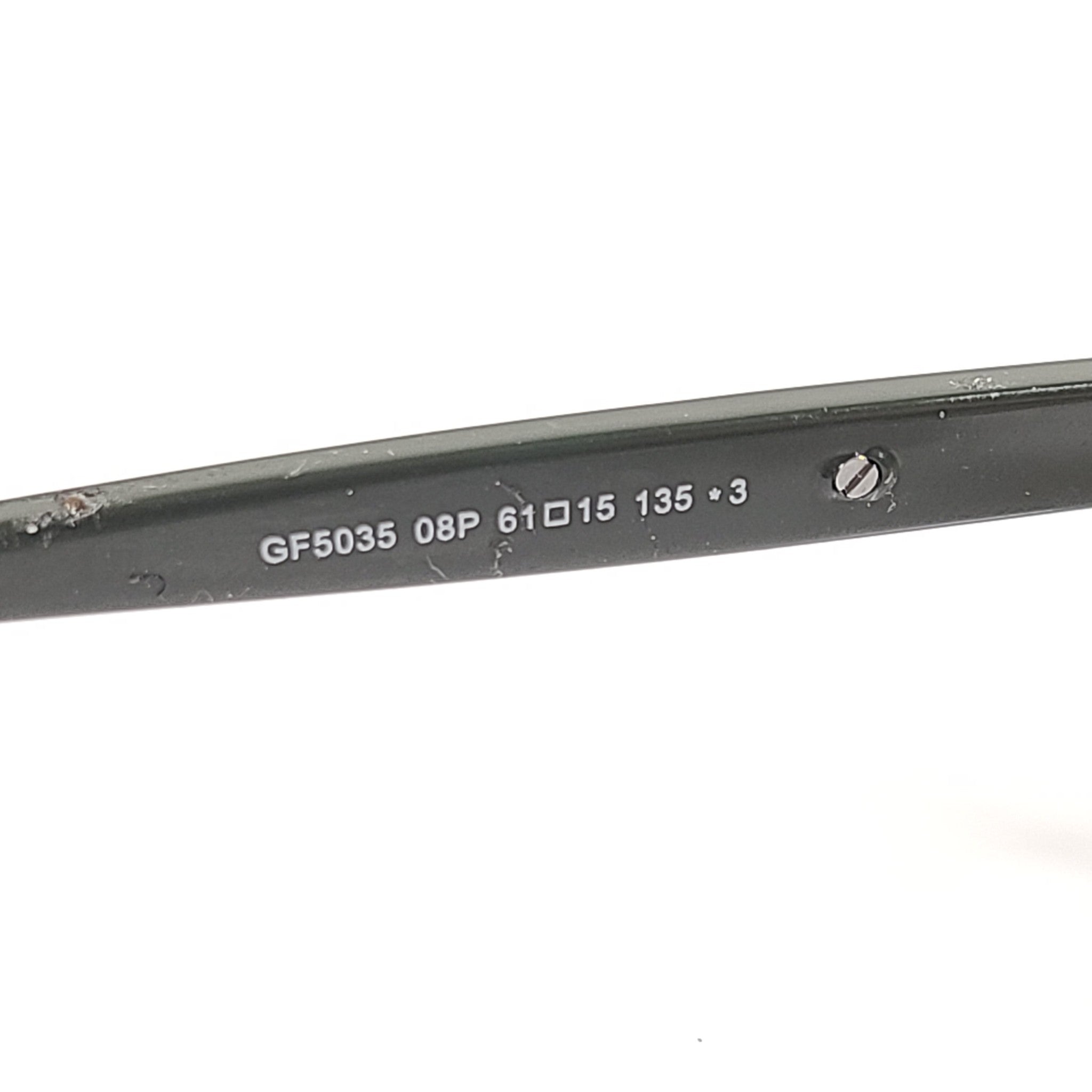 Guess Men's Gunmetal Square Sunglasses GF5035 61-15 135 Full Rim Green Lens