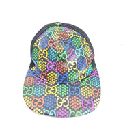 Gucci Psychedelic GG Rainbow Monogram Baseball Hat 601253 Black Multicolor Sz L