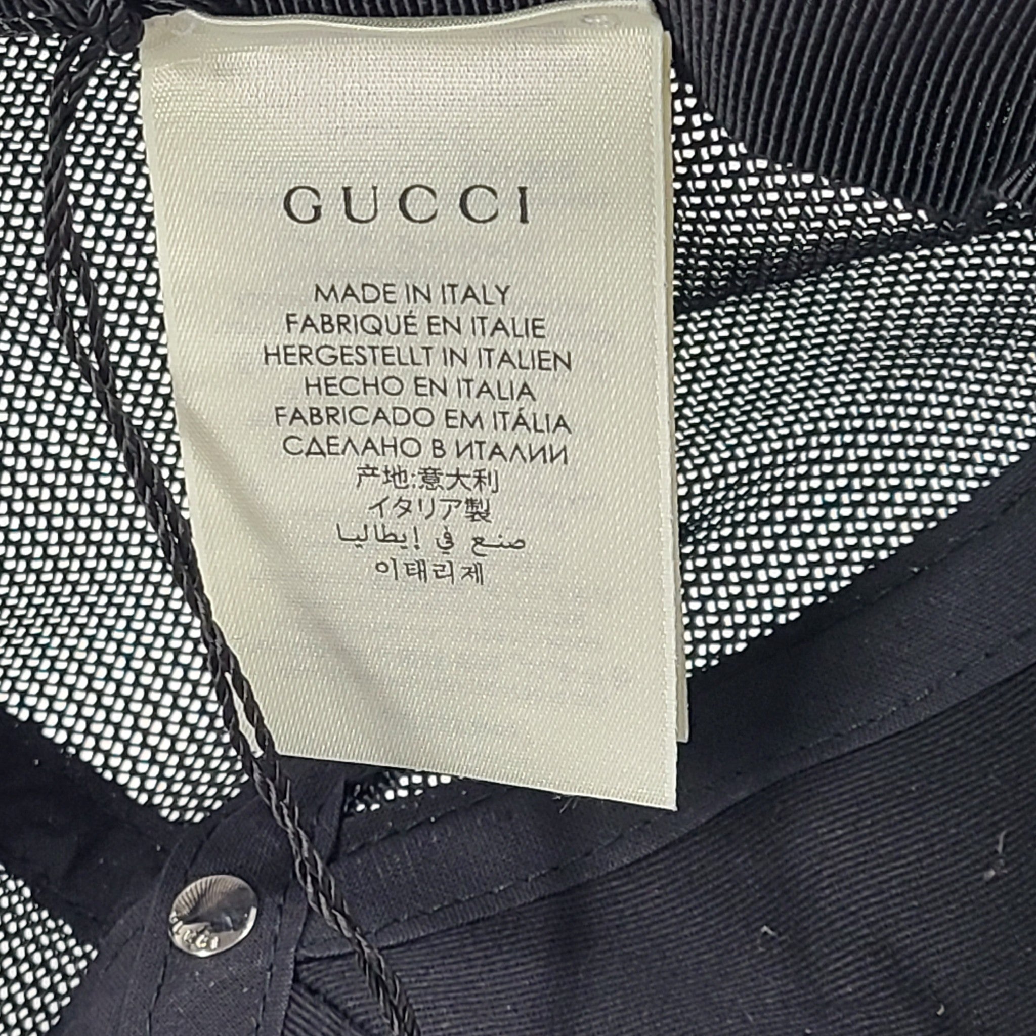 Gucci Psychedelic GG Rainbow Monogram Baseball Hat 601253 Black Multicolor Sz L