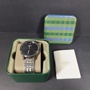 Fossil Men's Lux Luther Three-Hand Smoke Stainless Steel Watch BQ2419 Gift Box