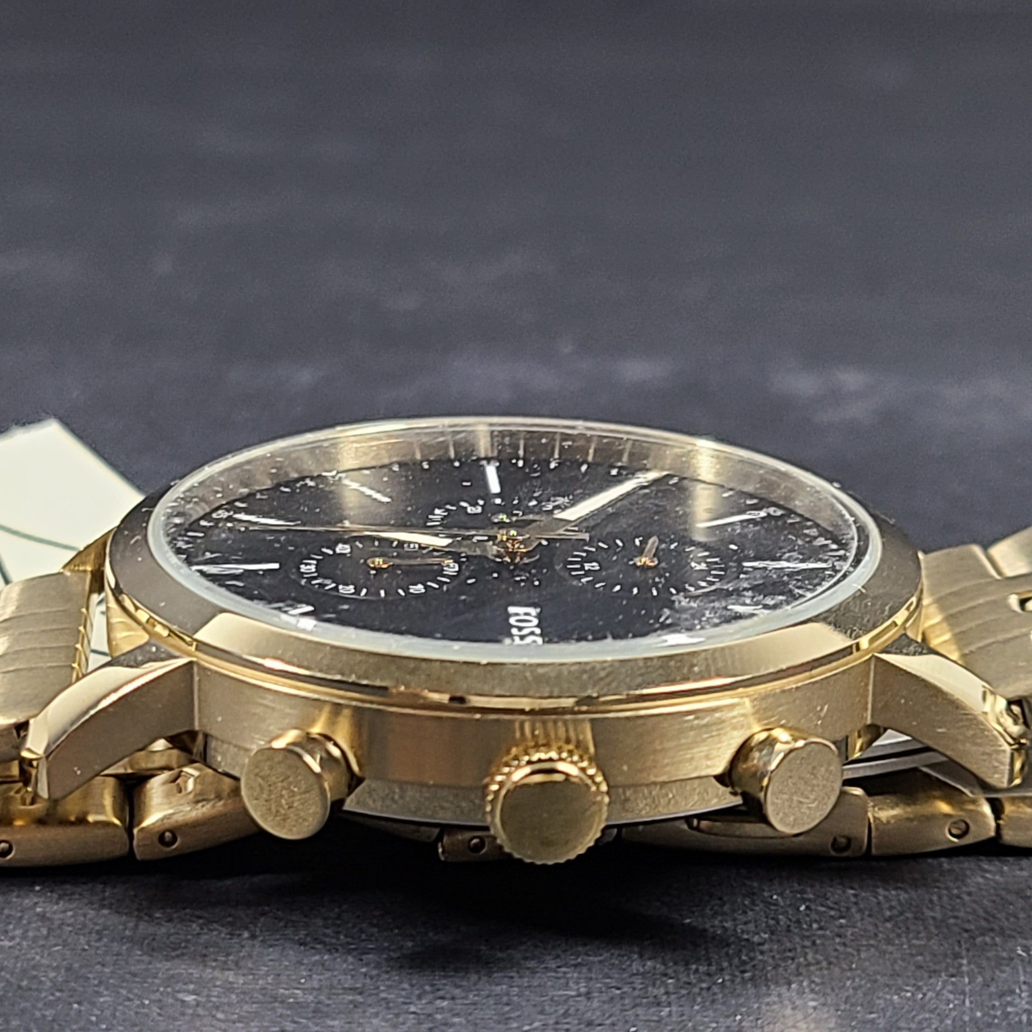 Fossil Men's Luther Chronograph Gold-Tone Stainless Steel Watch BQ2329 Gift Box