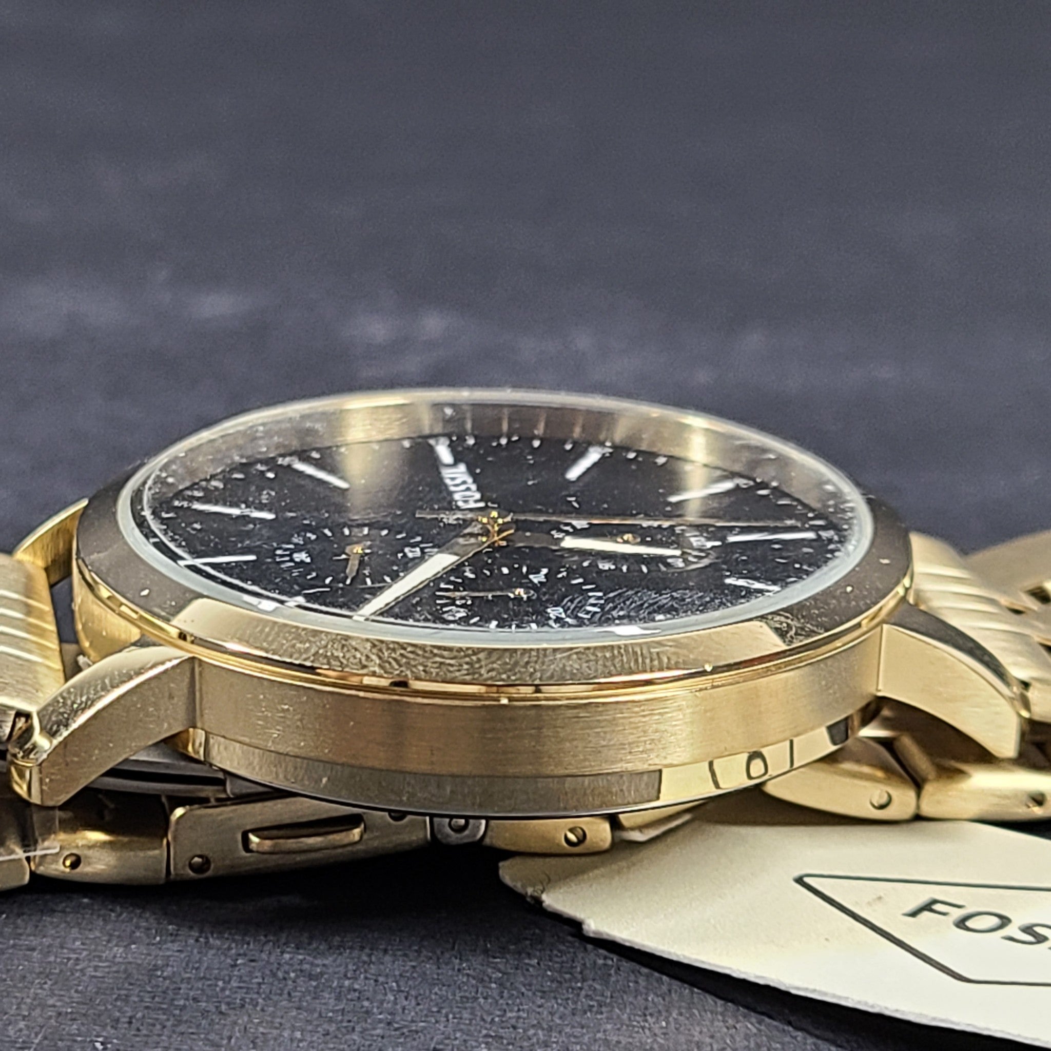 Fossil Men's Luther Chronograph Gold-Tone Stainless Steel Watch BQ2329 Gift Box