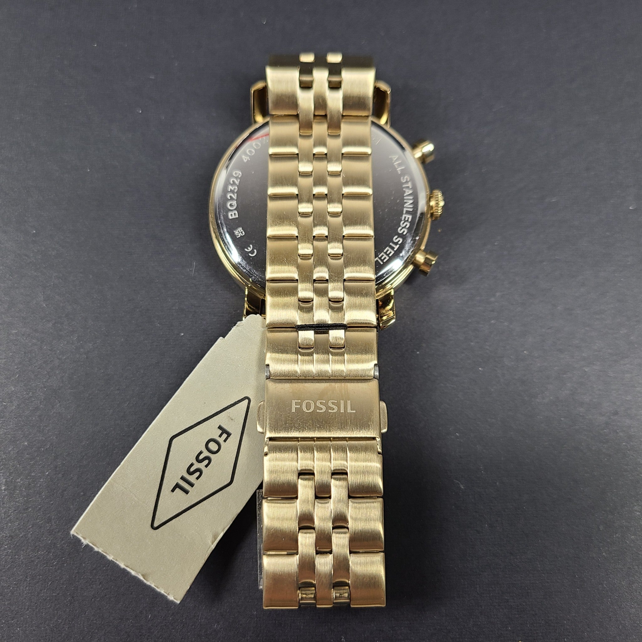 Fossil Men's Luther Chronograph Gold-Tone Stainless Steel Watch BQ2329 Gift Box