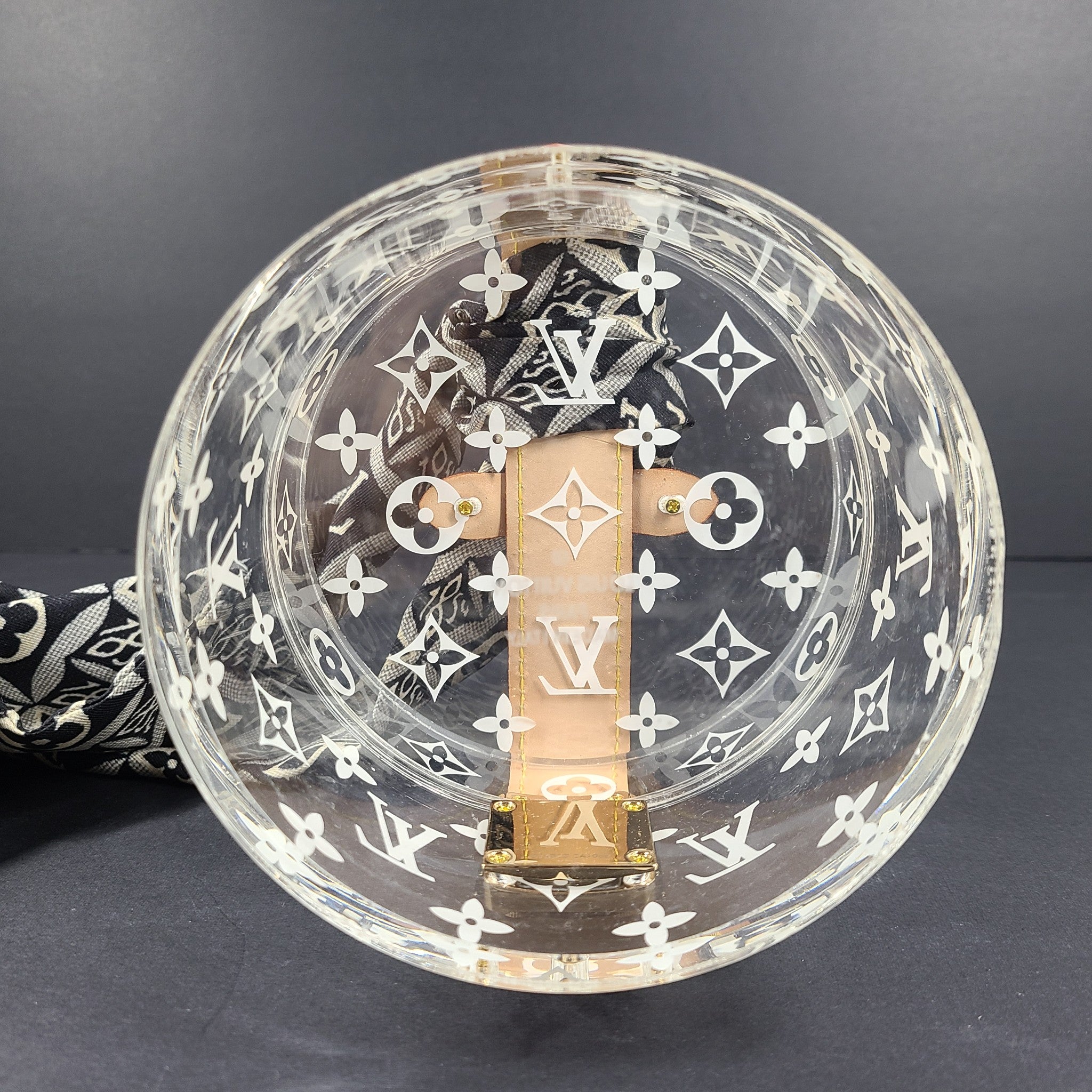 Louis Vuitton Transparent Plexiglass Box Scott Bandeau 1854 Silk Scarf MP2825
