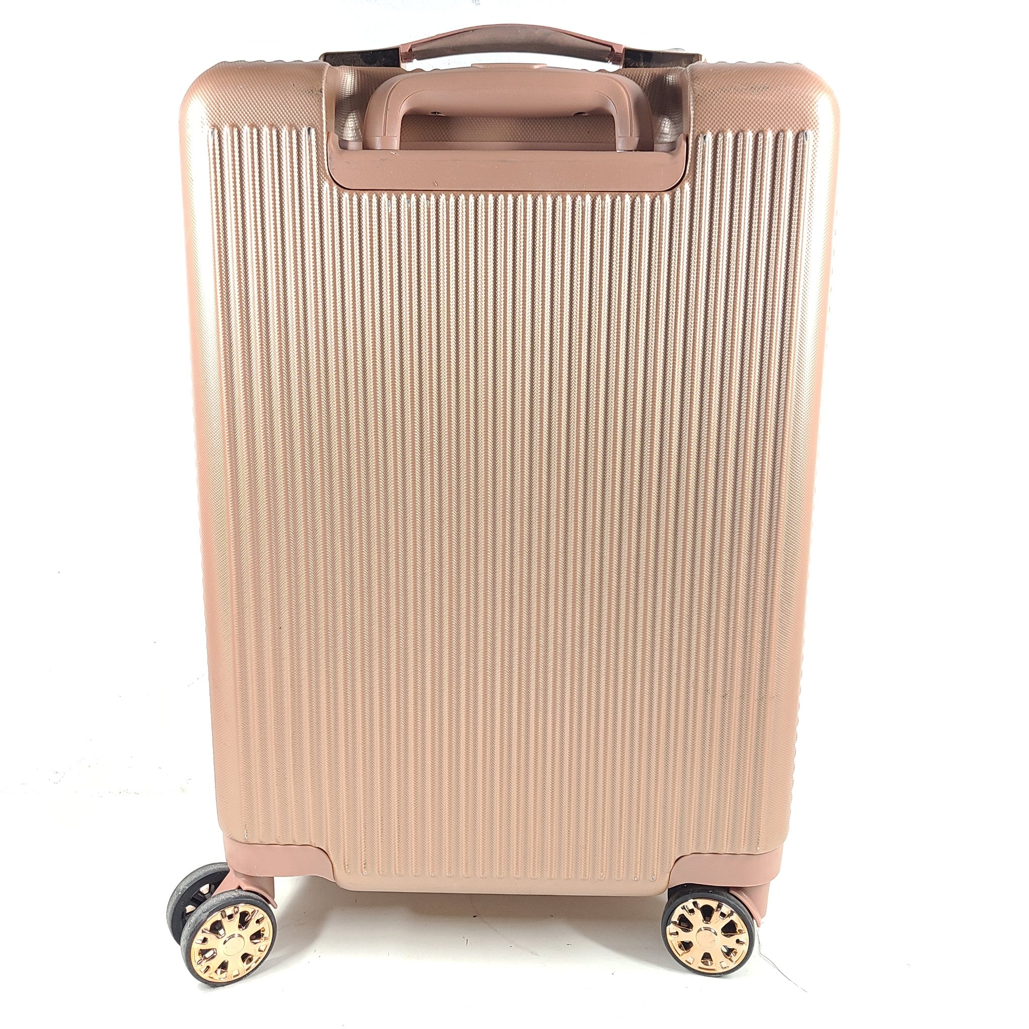 Champs Legacy Collection 21" Spinner Carry-On Hardcase Luggage Rose Gold Metalli