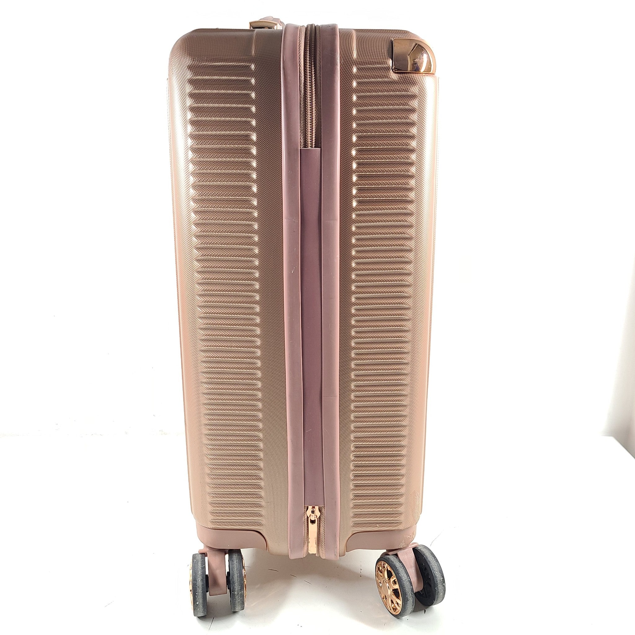 Champs Legacy Collection 21" Spinner Carry-On Hardcase Luggage Rose Gold Metalli
