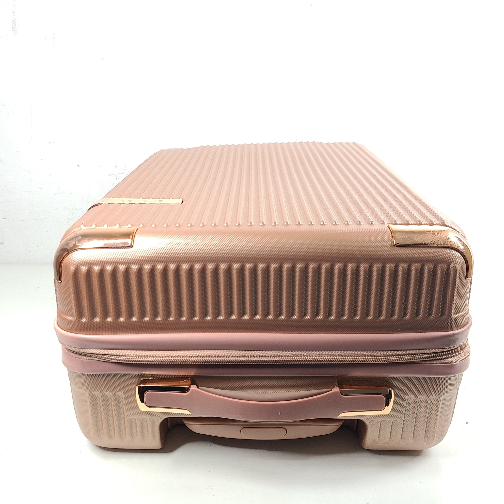 Champs Legacy Collection 21" Spinner Carry-On Hardcase Luggage Rose Gold Metalli