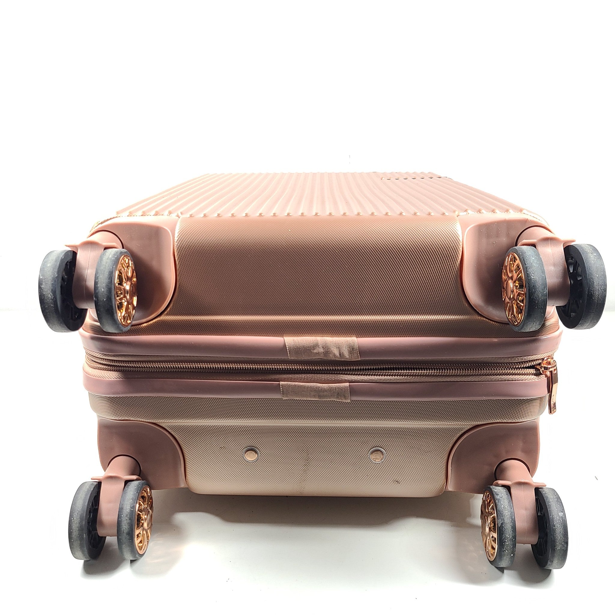 Champs Legacy Collection 21" Spinner Carry-On Hardcase Luggage Rose Gold Metalli