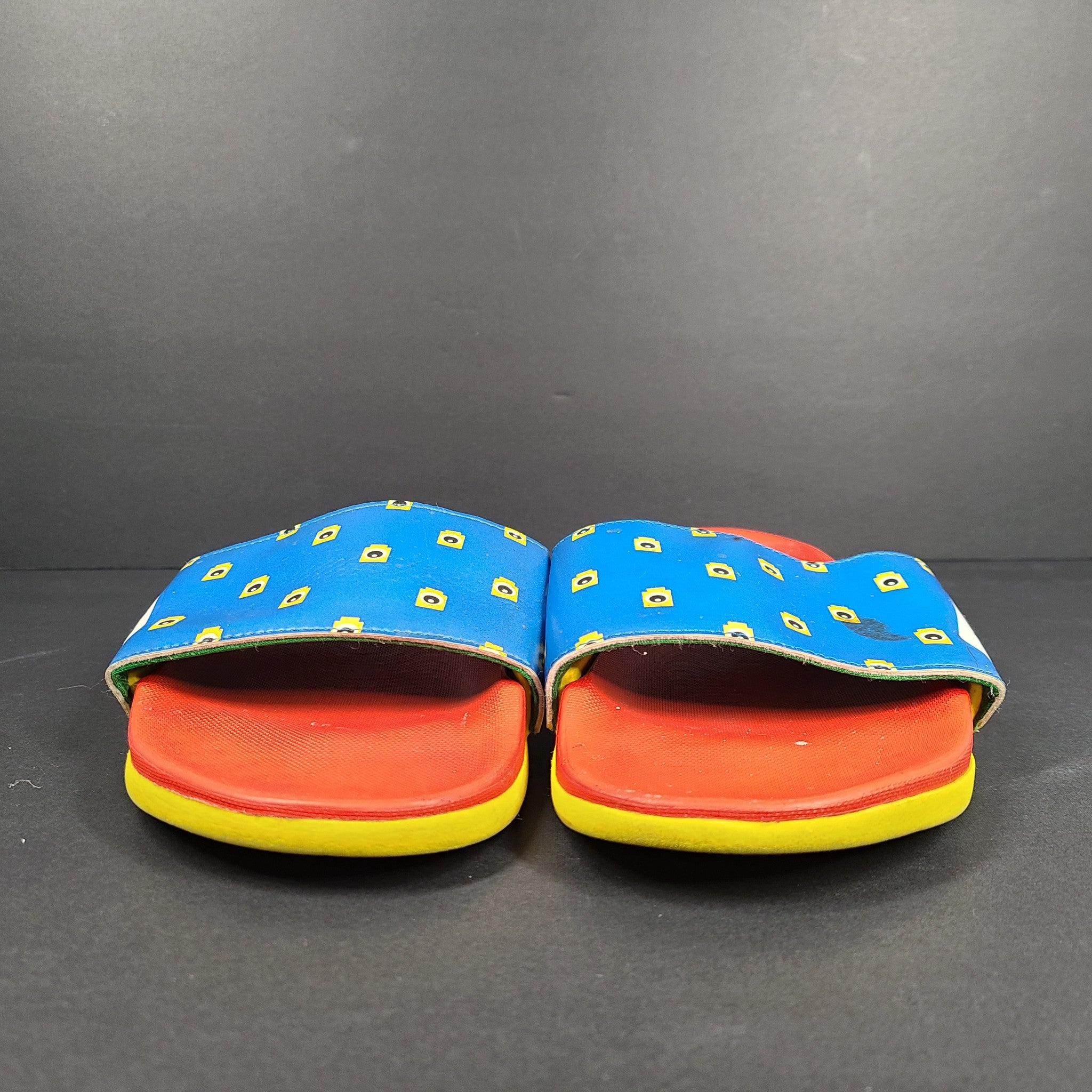 Adidas Adilette Comfort x LEGO Kids Slides Pool Beach Red Blue Sz 5