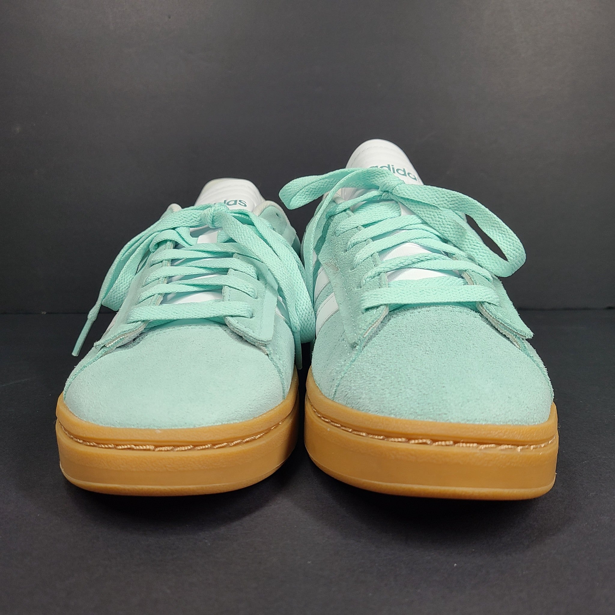 Adidas Women's Grand Court Alpha Leather Suede Sneakers ID8860 Aqua Mint Sz 8.5