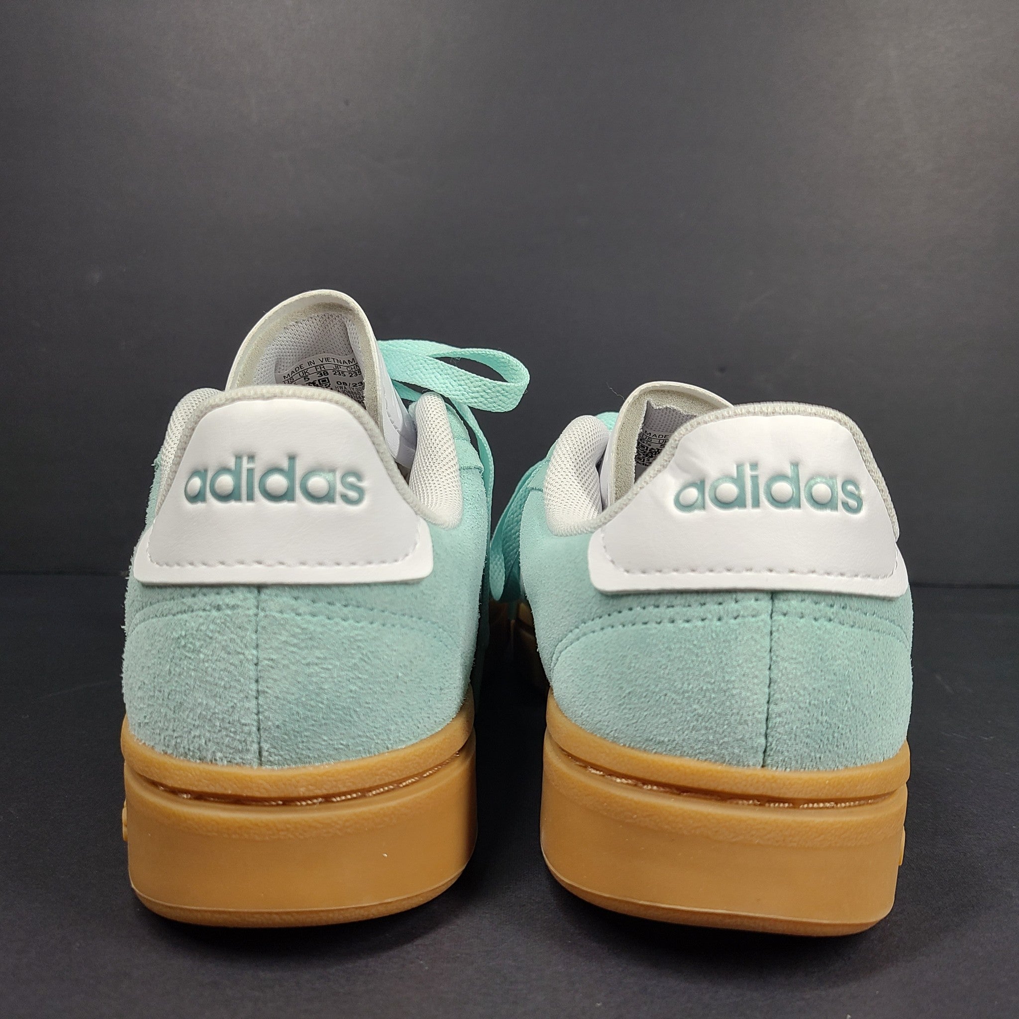 Adidas Women's Grand Court Alpha Leather Suede Sneakers ID8860 Aqua Mint Sz 8.5