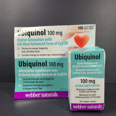 100 Ct Webber Naturals Ubiquinol Active CoQ10 Active 100mg Healthy Heart 02/28