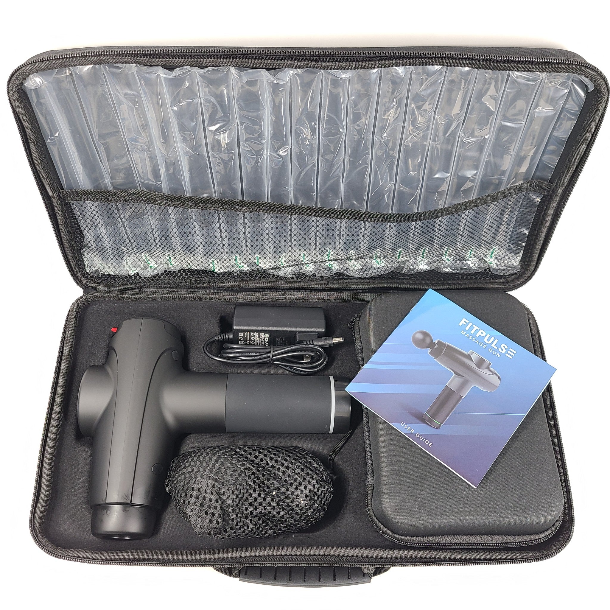 Fitpulse Massage Gun Deep Tissue Percussive Therapy Device w/ 17 Attachments