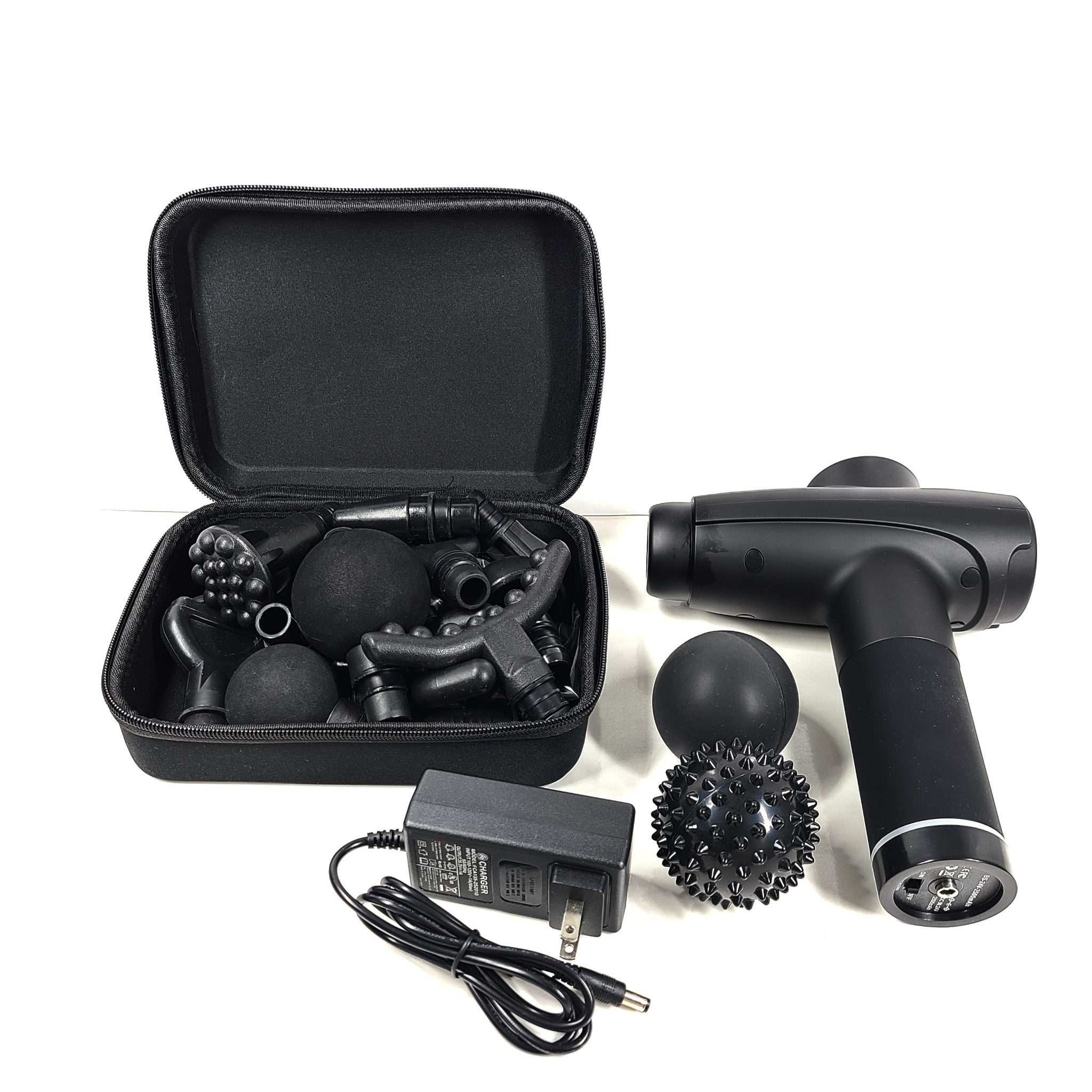 Fitpulse Massage Gun Deep Tissue Percussive Therapy Device w/ 17 Attachments