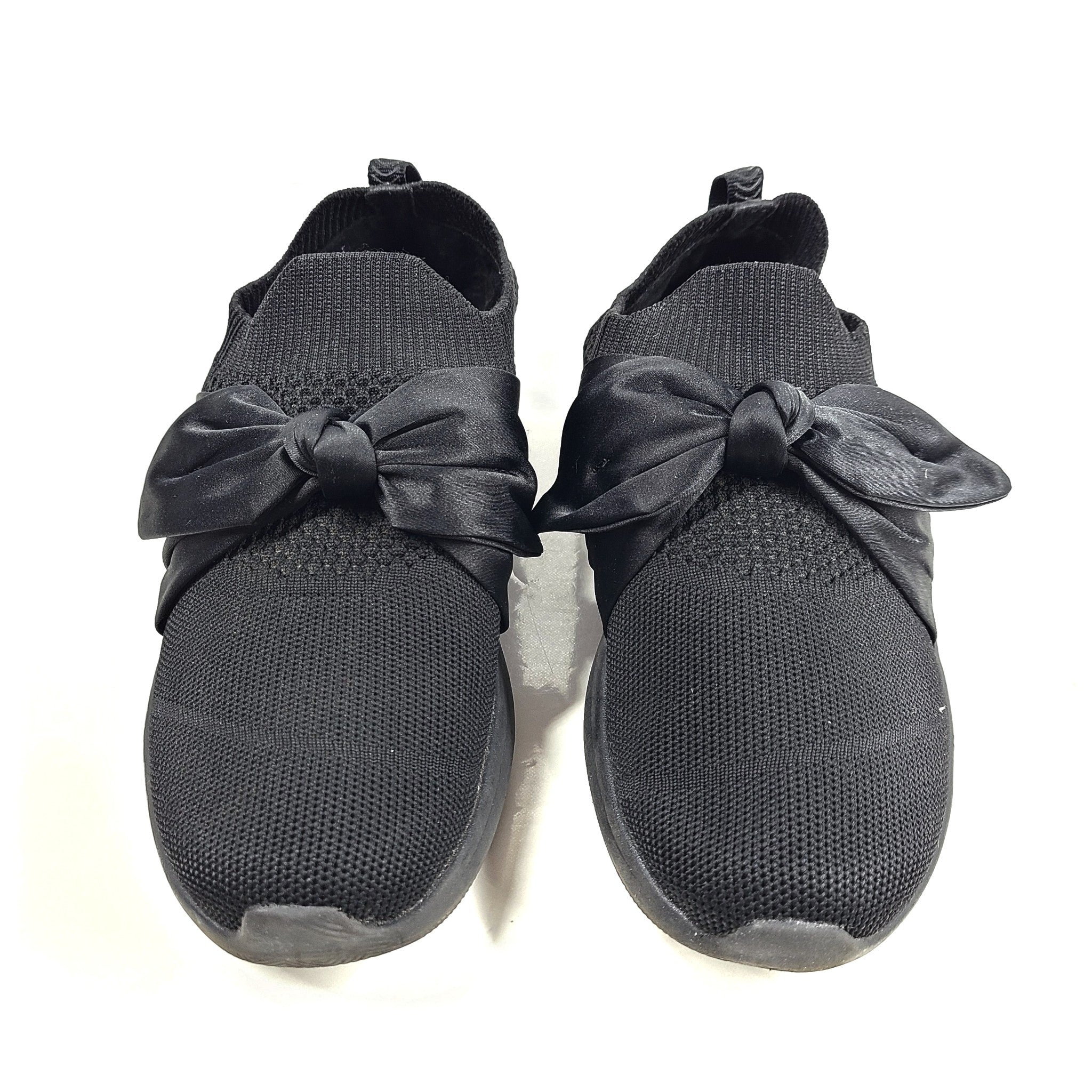 Skechers Women's Bow Beauty Flex Slip On Sneakers Lightweight Black Sz 7