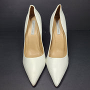 Saks Fifth Avenue Women's Geometric Triangle Heel Leather Pumps Shoes Sz 9.5