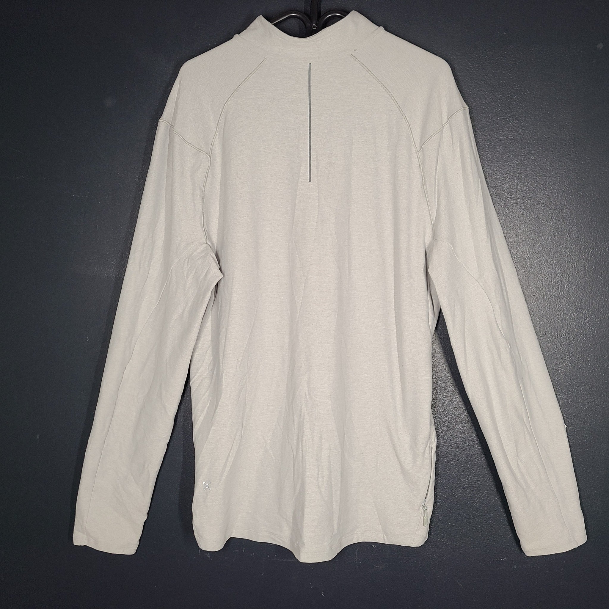 Lululemon Men's Surge Warm 1/2 Zip Pullover Heathered Sea Salt Sz XL