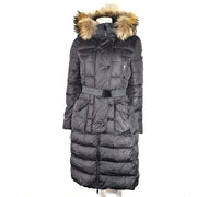 Authentic Moncler Khloe Shearling Long Down Jacket with Fur Black Sz 2 (US Sz M)