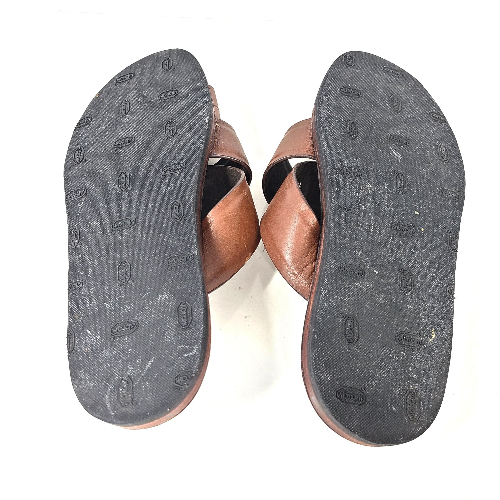 Salvatore Ferragamo Men's Filone Slipper Slide Sandal Leather Slides Brown US 9