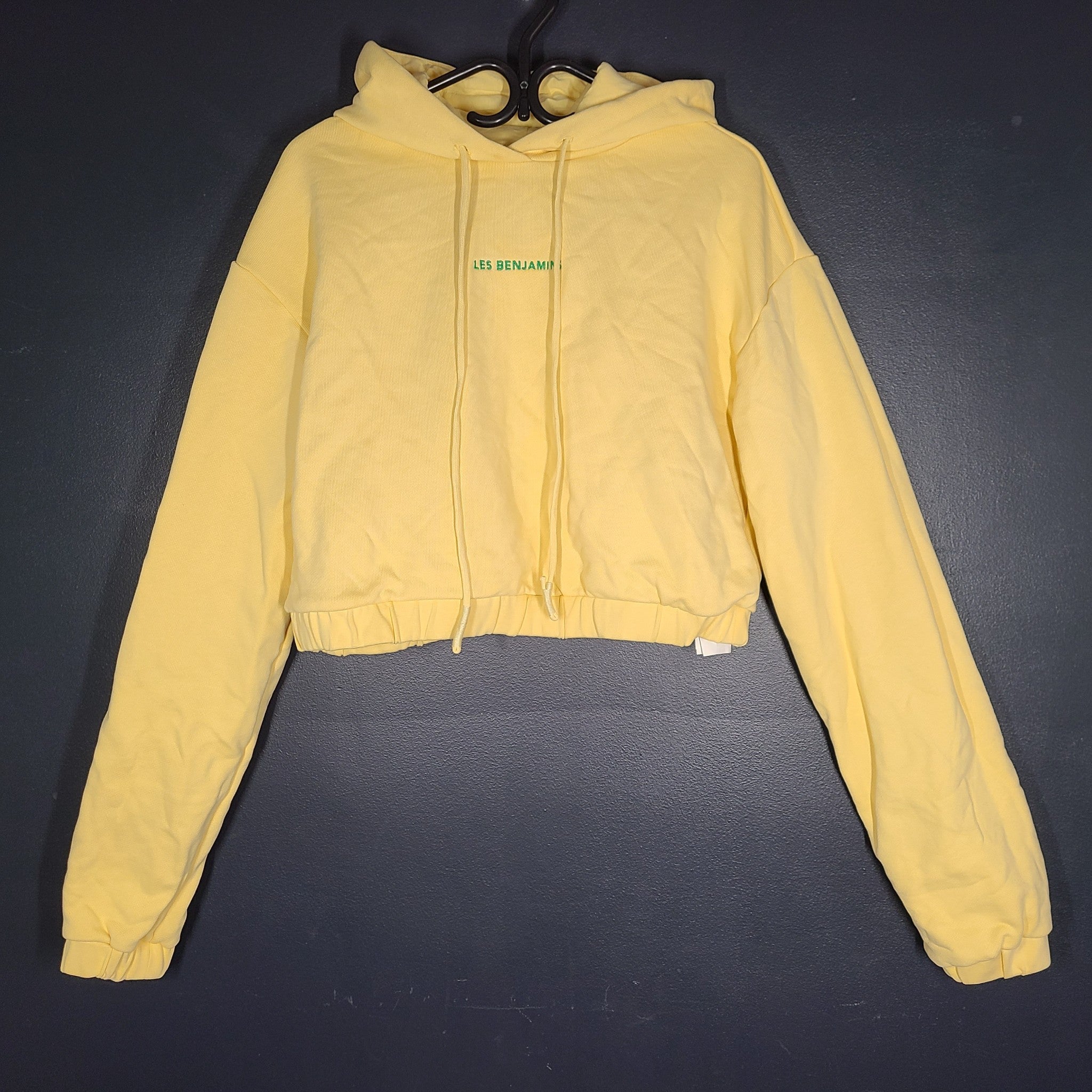 Les Benjamins Women's Hoodie 303 Pullover Embroidered Logo Cool Beige Sz S