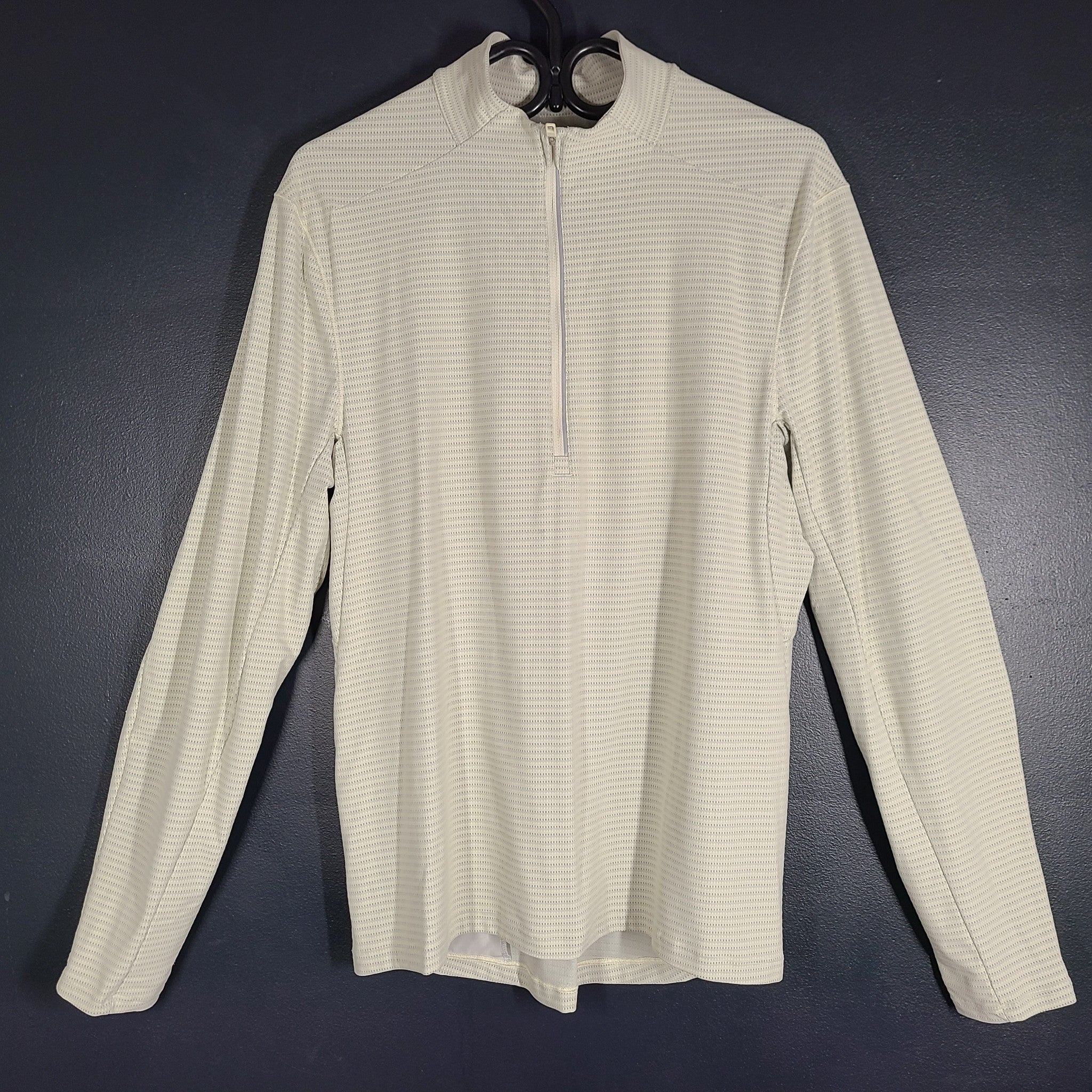 Lululemon Men's Surge Warm Half-Zip Shirt Heathered Gray/ White Sz S
