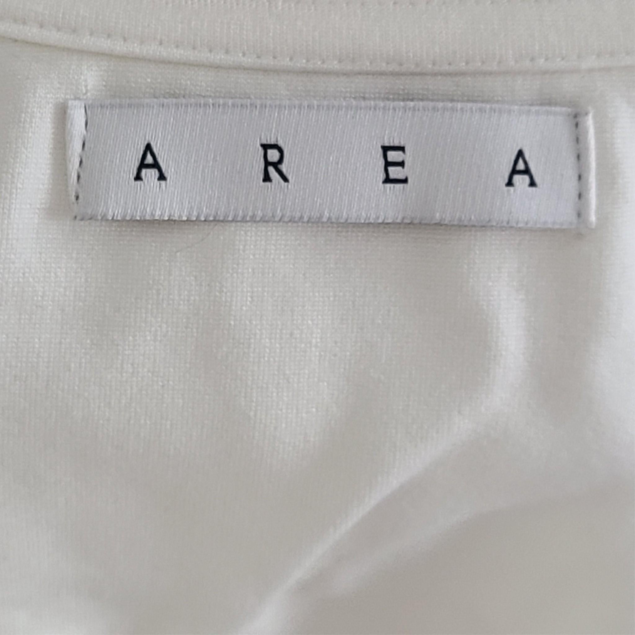 AREA Women's Crystal Embellished Bustier Cup Cropped Top White Sz L