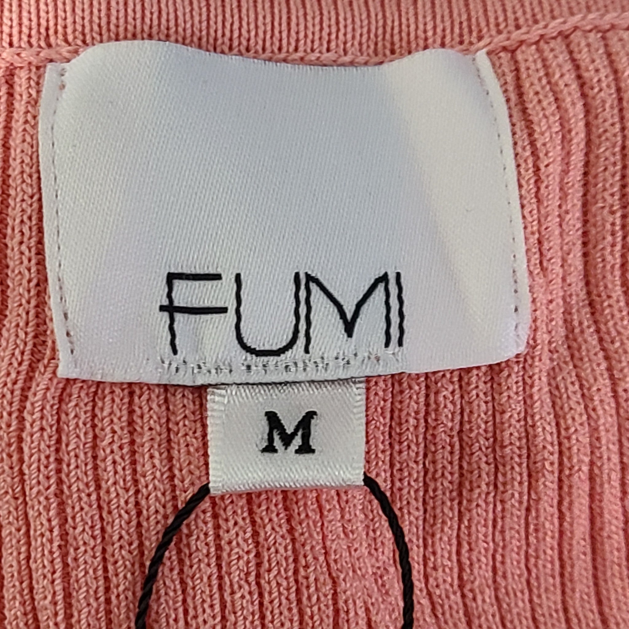 Fumi The Label Woman's Naomi Maxi Stretch Knit Dress Buttoned Pink Sz M