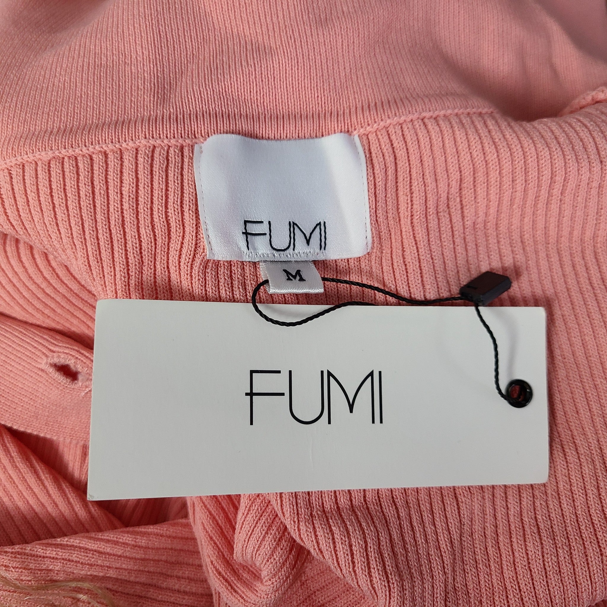 Fumi The Label Woman's Naomi Maxi Stretch Knit Dress Buttoned Pink Sz M