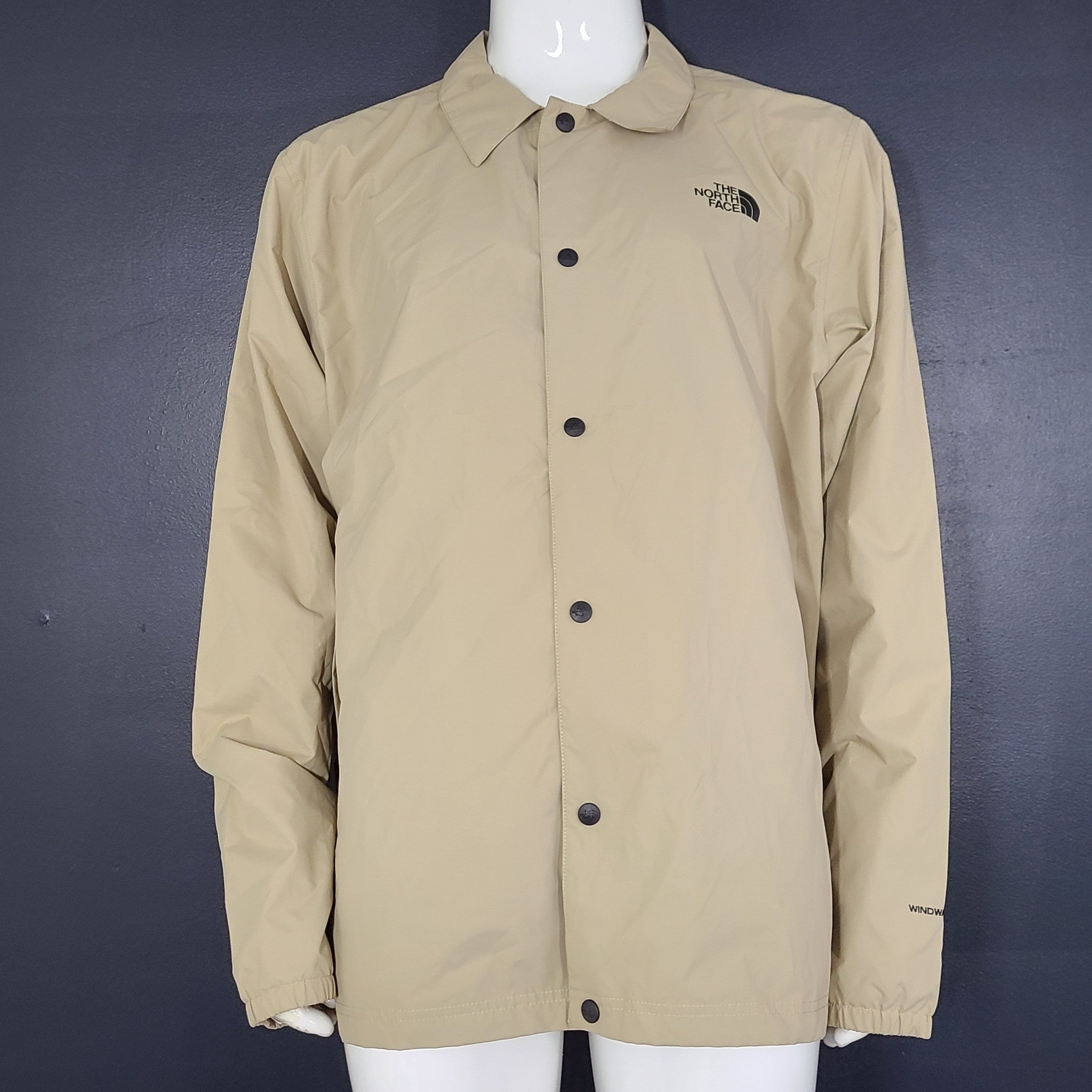 The North Face TNF Men's Coaches Shirt Jacket Windbreaker Beige Khaki