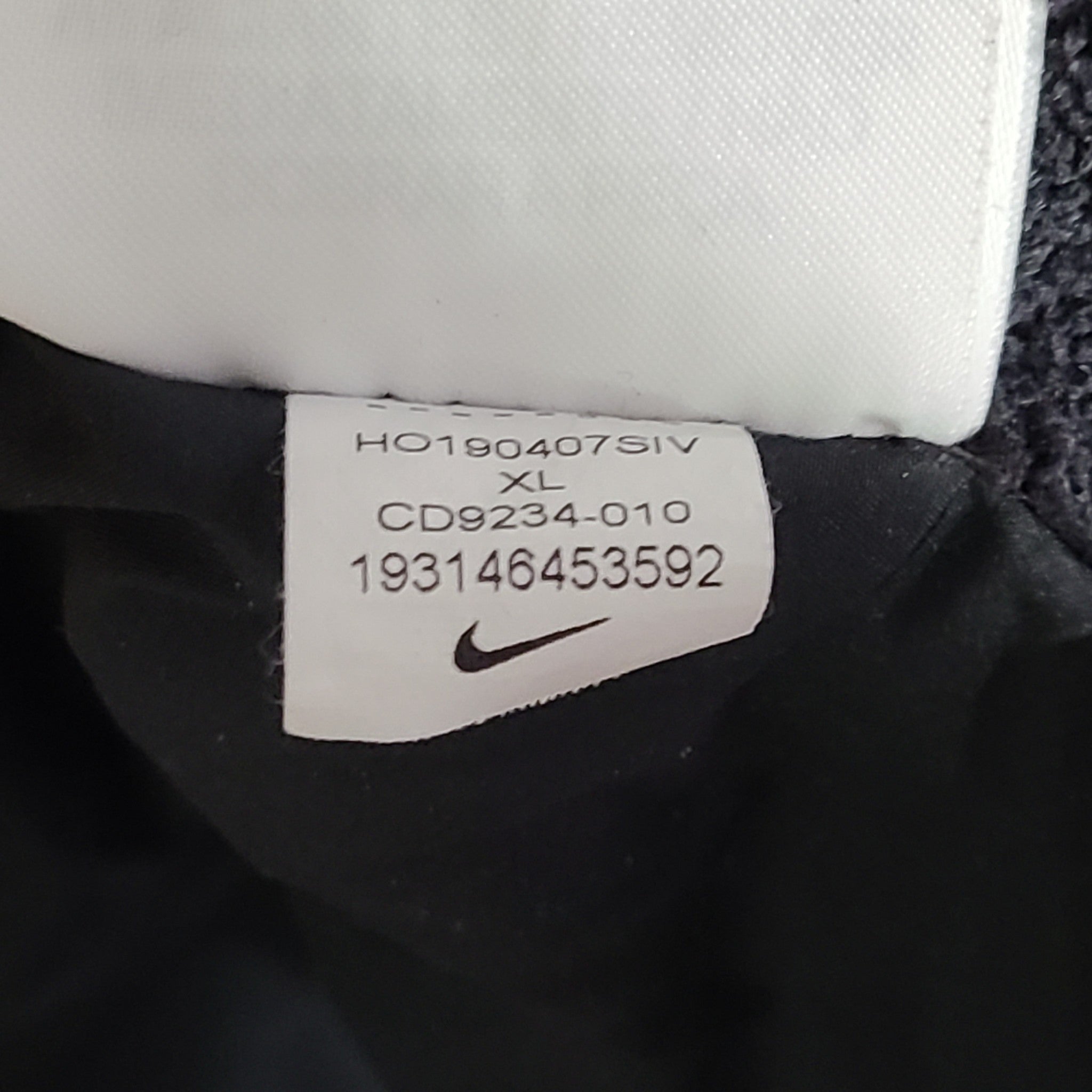Nike Men's Bomber Jacket Lined Windrunner Warm Sport CD9234-010 Black/White XL
