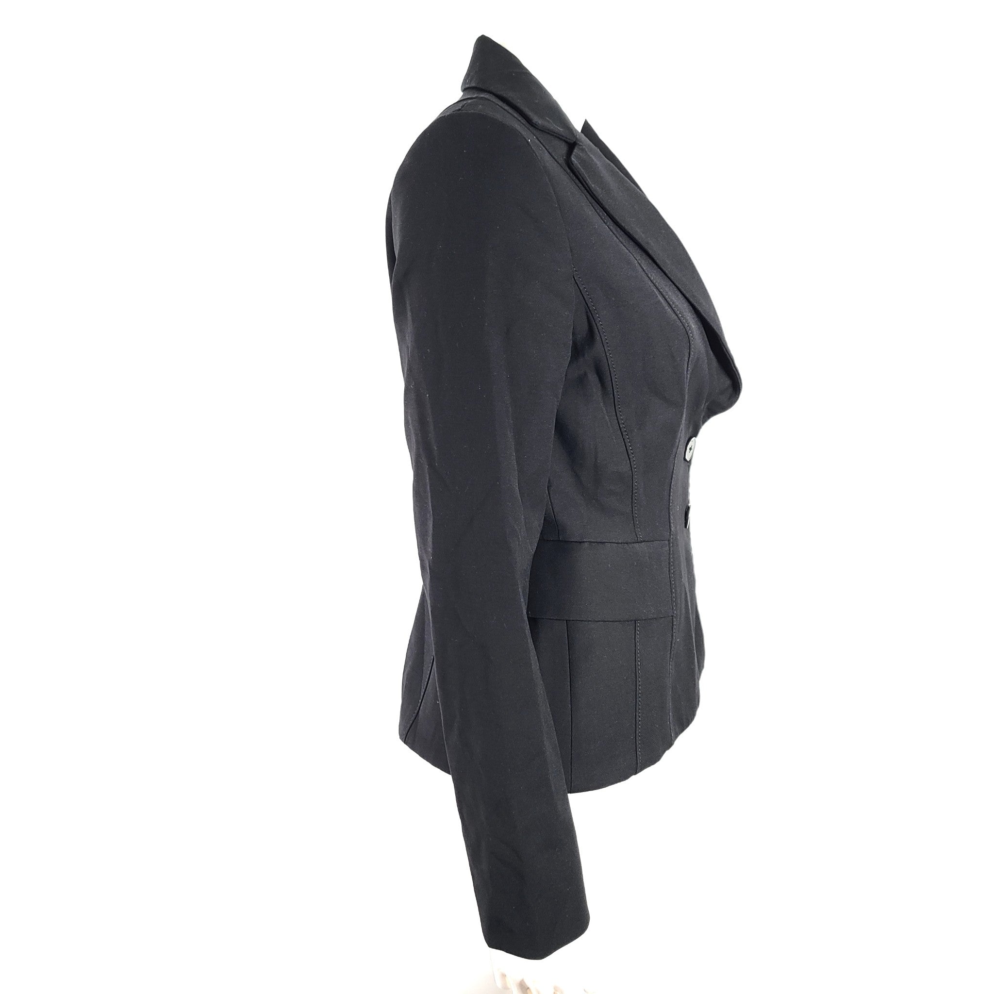 WHBM Women's Signature Blazer Two-Button Stretch Career Lined Classy Black Sz 6