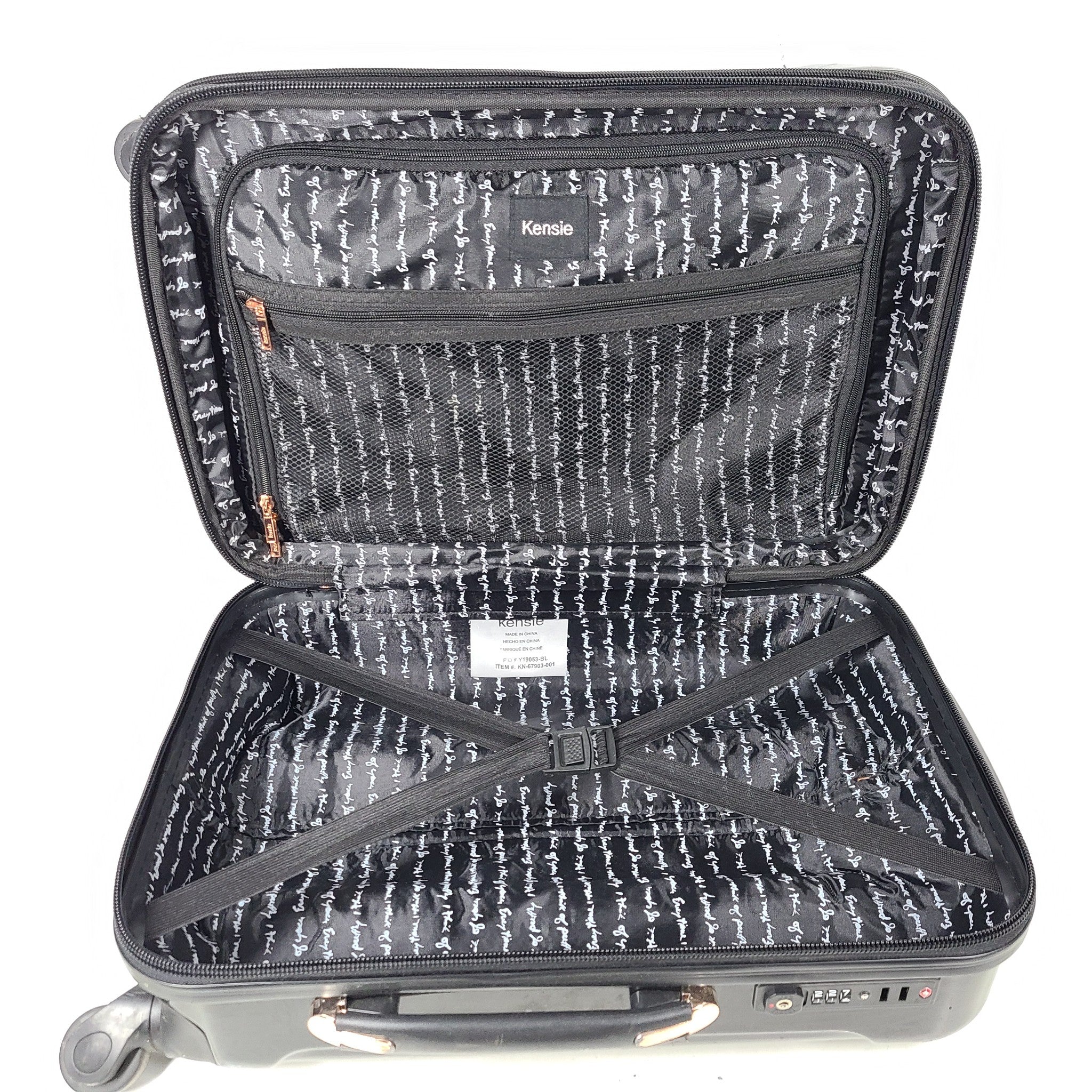 Kensie Alma 20" Spinner Carry-On Cabin Luggage TSA-Lock Hardside Expanding Black