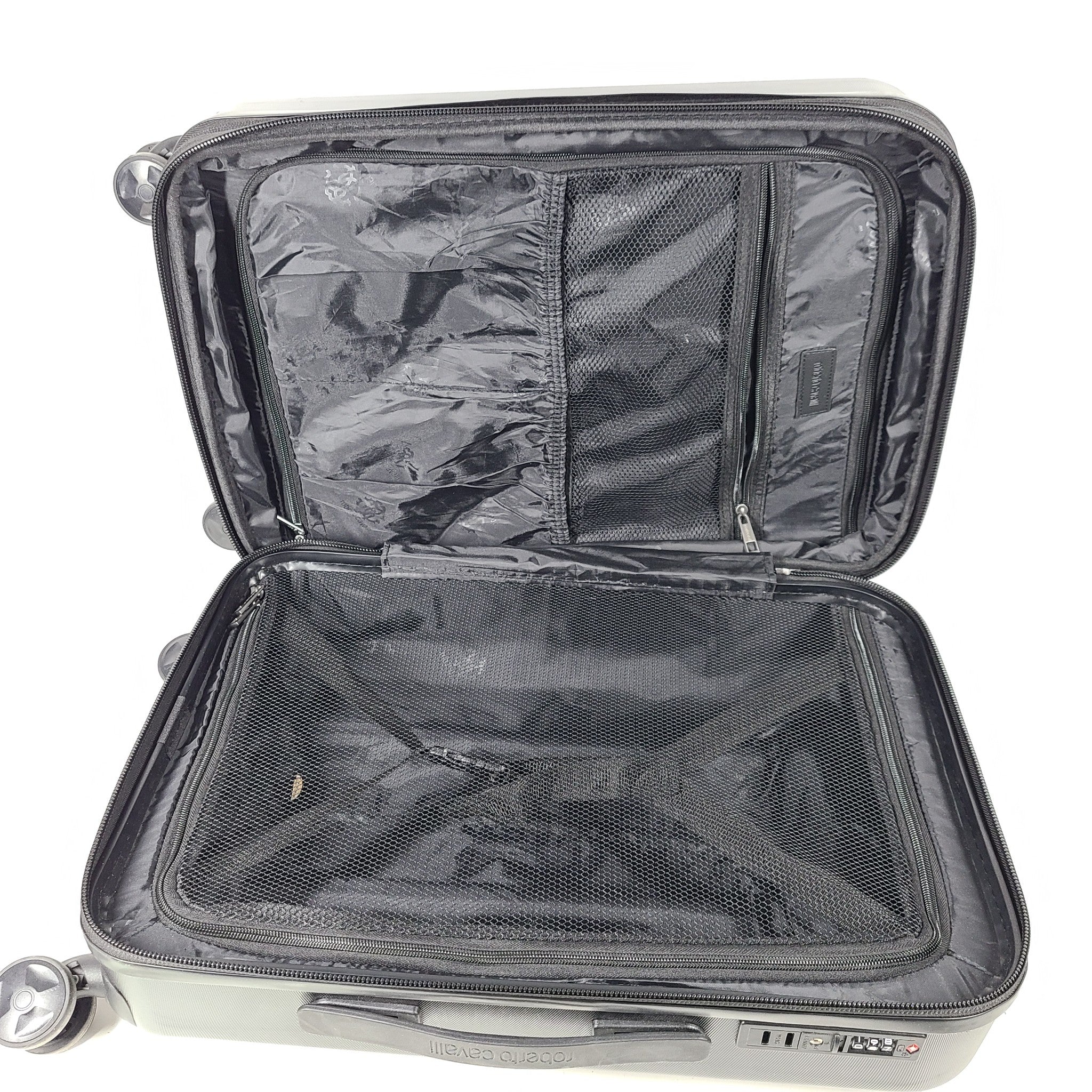 Roberto Cavalli 23" Spinner Carry On Cabin Hardside Luggage Lock Expand PC Black