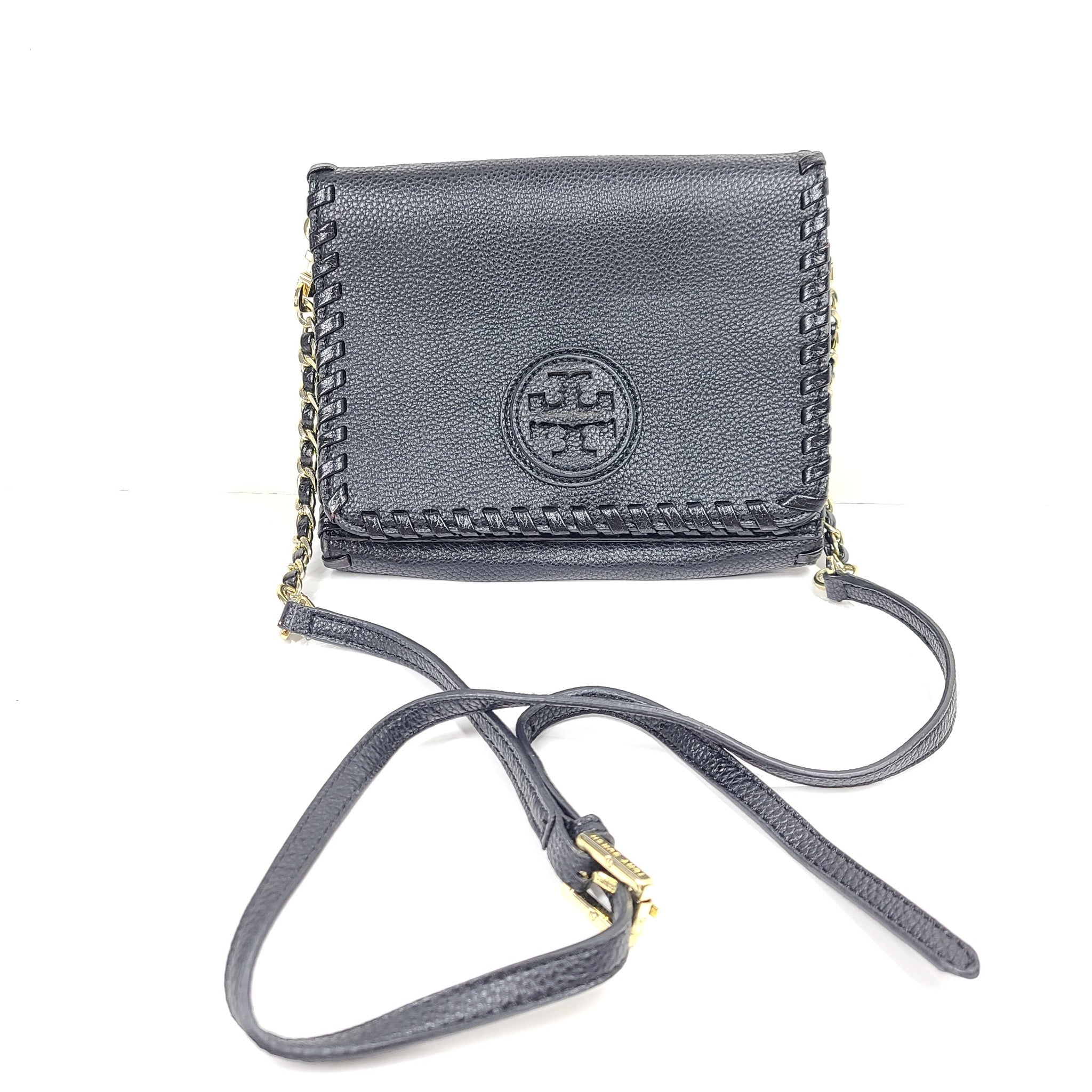 Tory Burch Marion Combo Crossbody Bag Leather Black